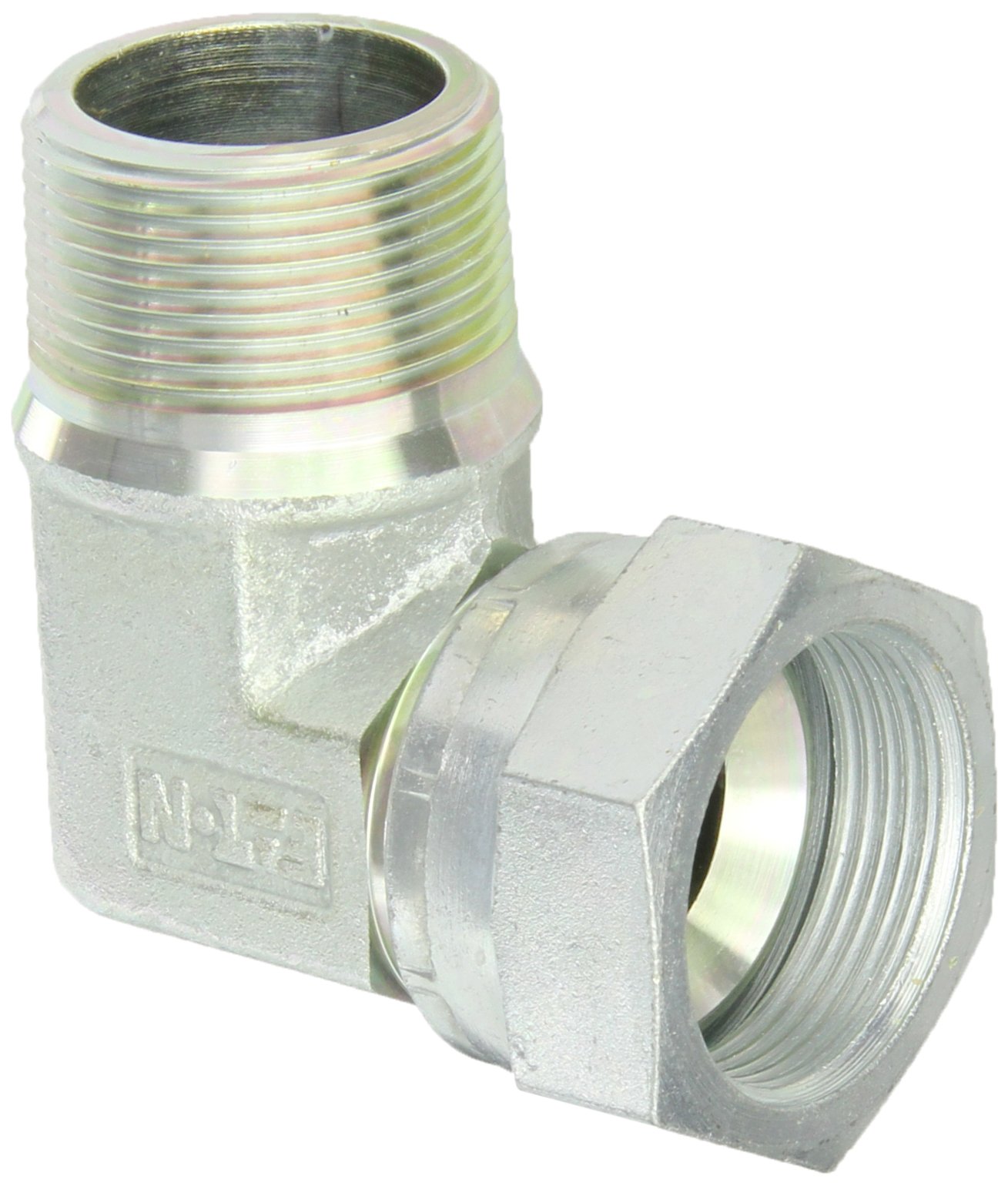 Eaton Aeroquip 2250-20-20S 90 Degree Male Pipe to JIC Swivel, JIC 37 Degree & NPT End Types, Carbon Steel, 1-1/4 JIC(f) x 1-1/4 NPT(m) End Size, 1-1/4