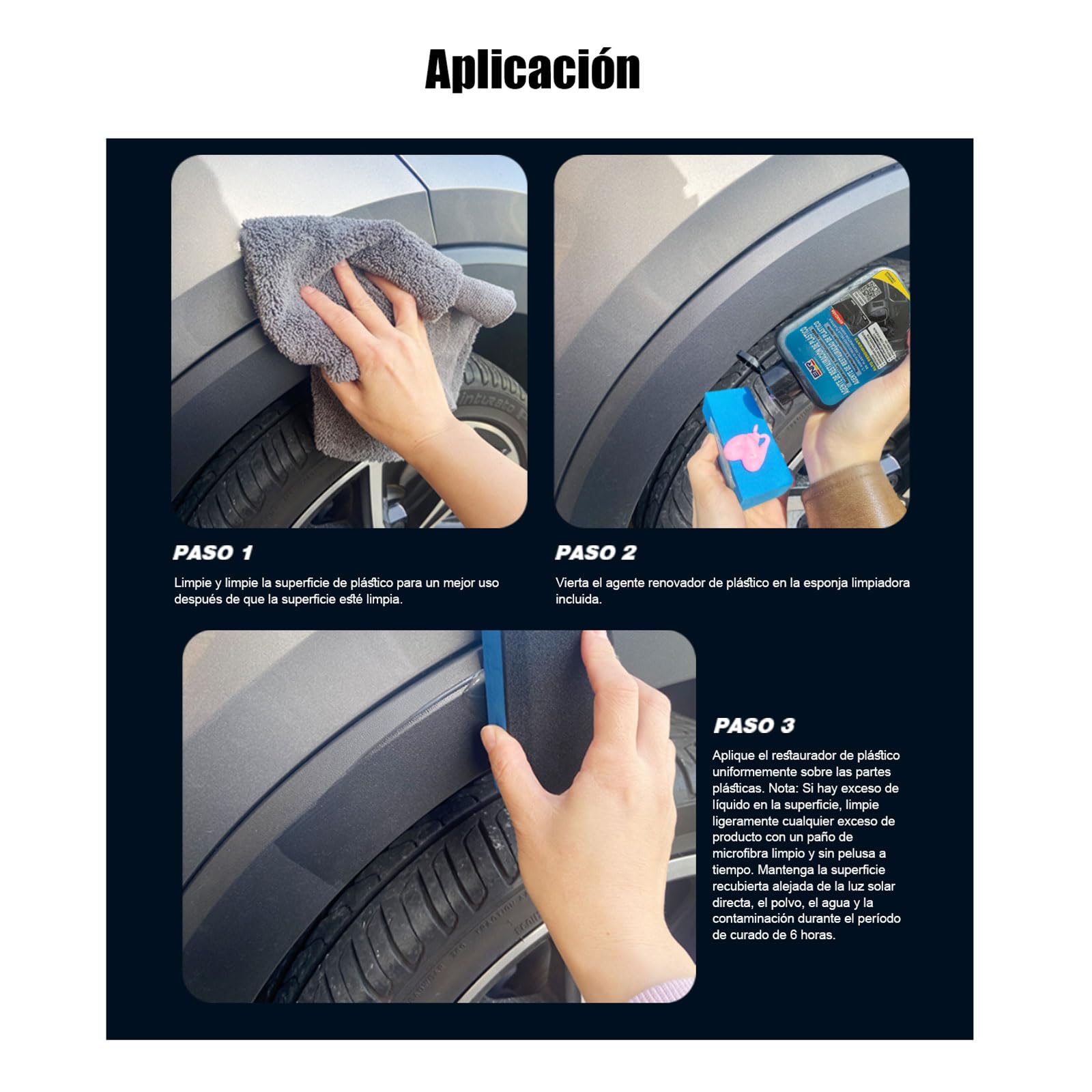 Rénovateur De Plastiques Et Caoutchoucs Pour Voiture - Restaurateur Brillance Intérieur Et Extérieur - Version Améliorée
