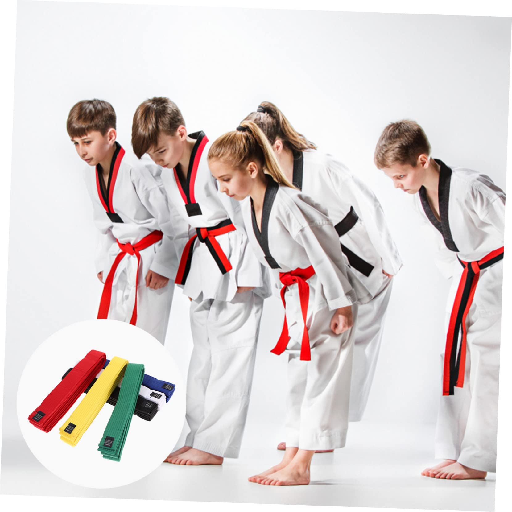 Mipcase 6 Pezzi Cinture di Karate in Cotone, Cuciture Resistenti, Traspiranti e Leggere, Cintura da Allenamento per Taekwondo e Arti Marziali