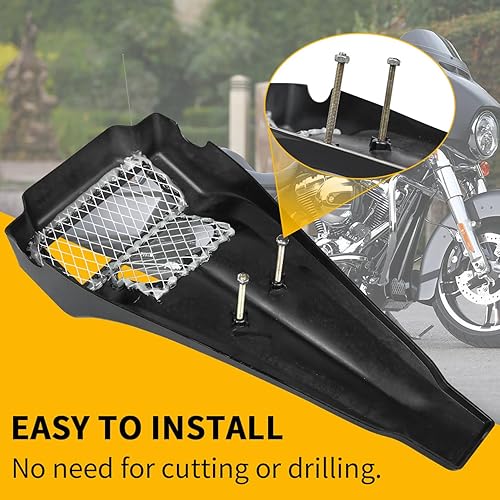 Miniatura 5 de AUFER Cuchara de alerón de barbilla delantera estirada compatible con Touring Road Glide, Road King, Street Glide Electra Glide 1997-2013