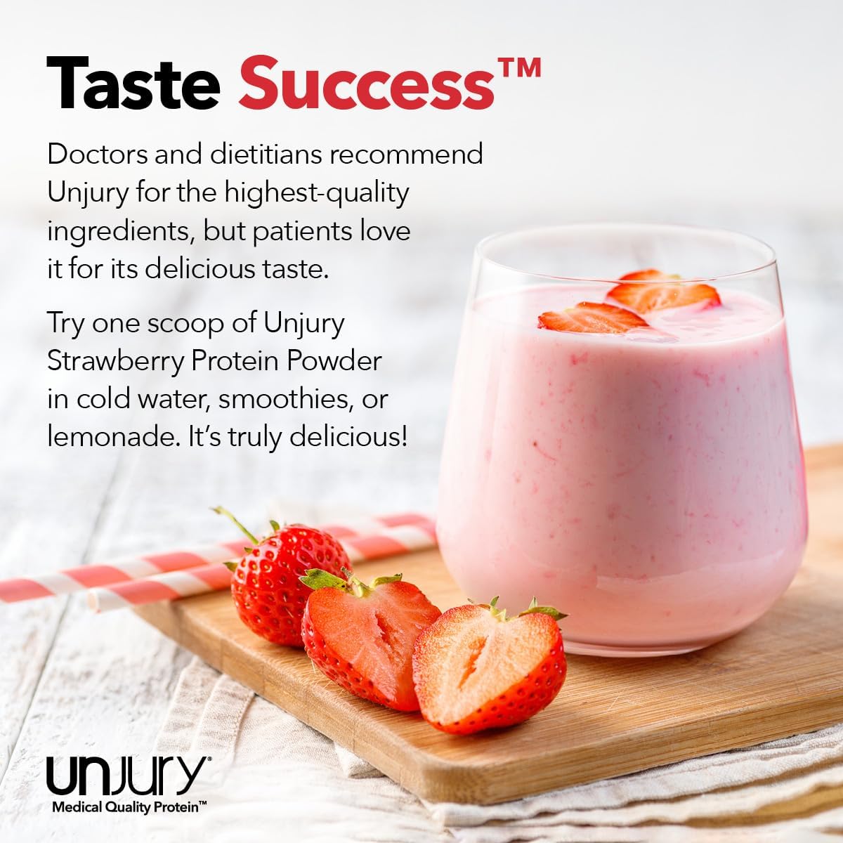Unjury Whey Protein Powder | Strawberry | 21g 100% Whey Isolate Protein Powder | Low Carb and Lactose Free | Gluten Free | Certified Kosher | 15 Servings