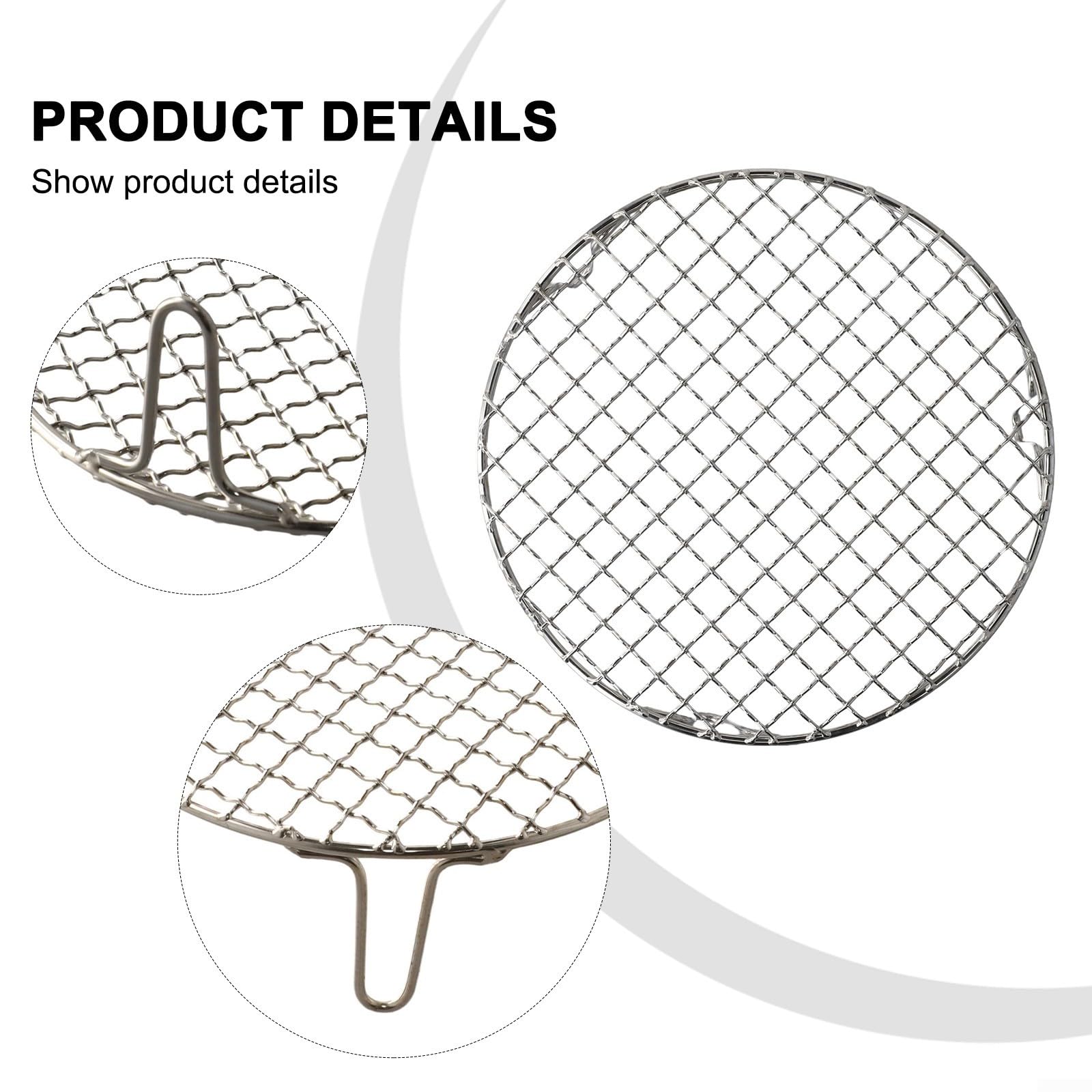 Grille De Barbecue Ronde 38 Cm, 11 Barres Espacement De 3 Cm En Acier Inoxydable, Accessoires