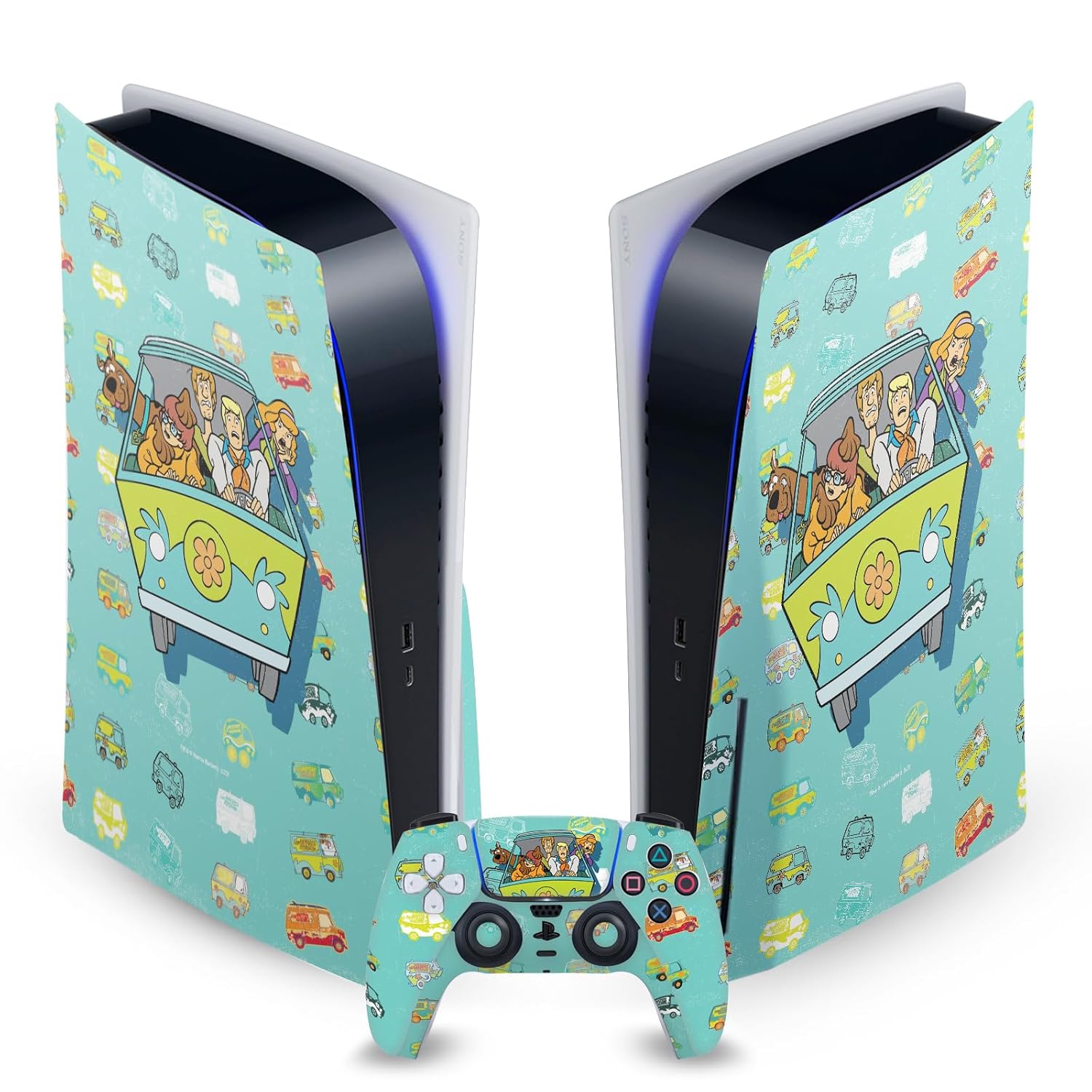 Head Case Designs Officially Licensed Scooby-Doo Mystery Inc. Graphics Vinyl Faceplate Sticker Gaming Skin Decal Compatible With Sony PlayStation 5 PS5 Disc Edition Console & DualSense Controller