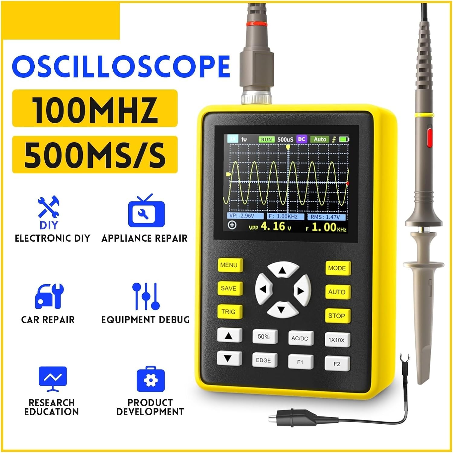 Front view of ZHDBD 5012H Digital Oscilloscope with screen and controls