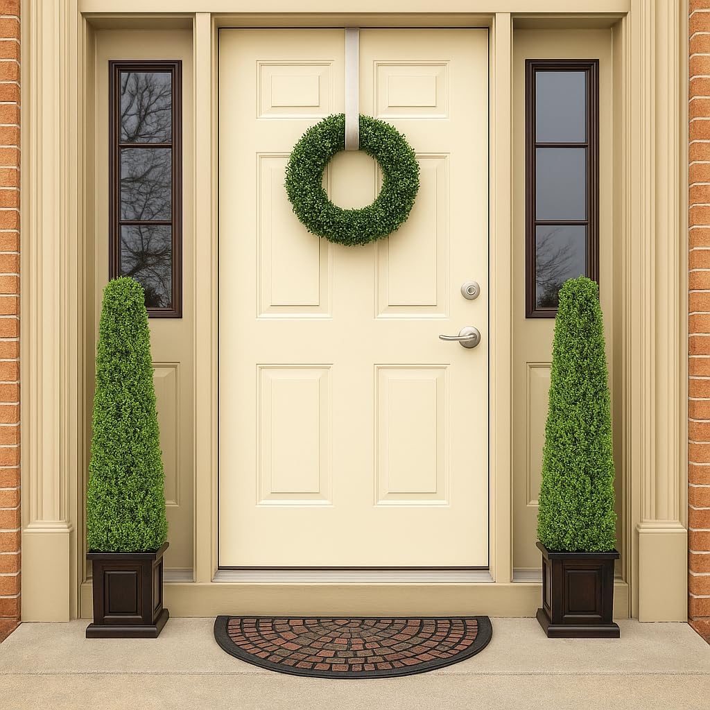 Boxwood Wreath - 16.5-Inch Round UV Resistant Artificial Spring, Summer, Fall, or Winter Wreath - Outdoor/Indoor Wreaths for Front Door by Pure Garden