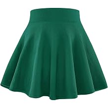 BOOPH Kids Girls Skirt Casual Mini Flare Plain Pleated Stretch Waist Skater Uniform Skirts