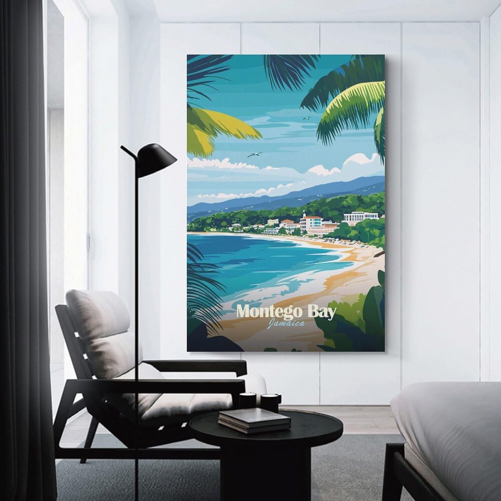 Junmoney Montego Bay Jamaica Poster Decorative Wall Artwork, 20x30inch(50x75cm), for Work Areas, Reading Rooms Or Studios, Wall Art That Adds Style to Work Areas