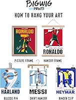 Vista 7 de BigWig Prints Póster de fútbol – Decoración de fútbol para dormitorio de niños, póster de Messi y Ronaldo, carteles Messi para dormitorio de niños