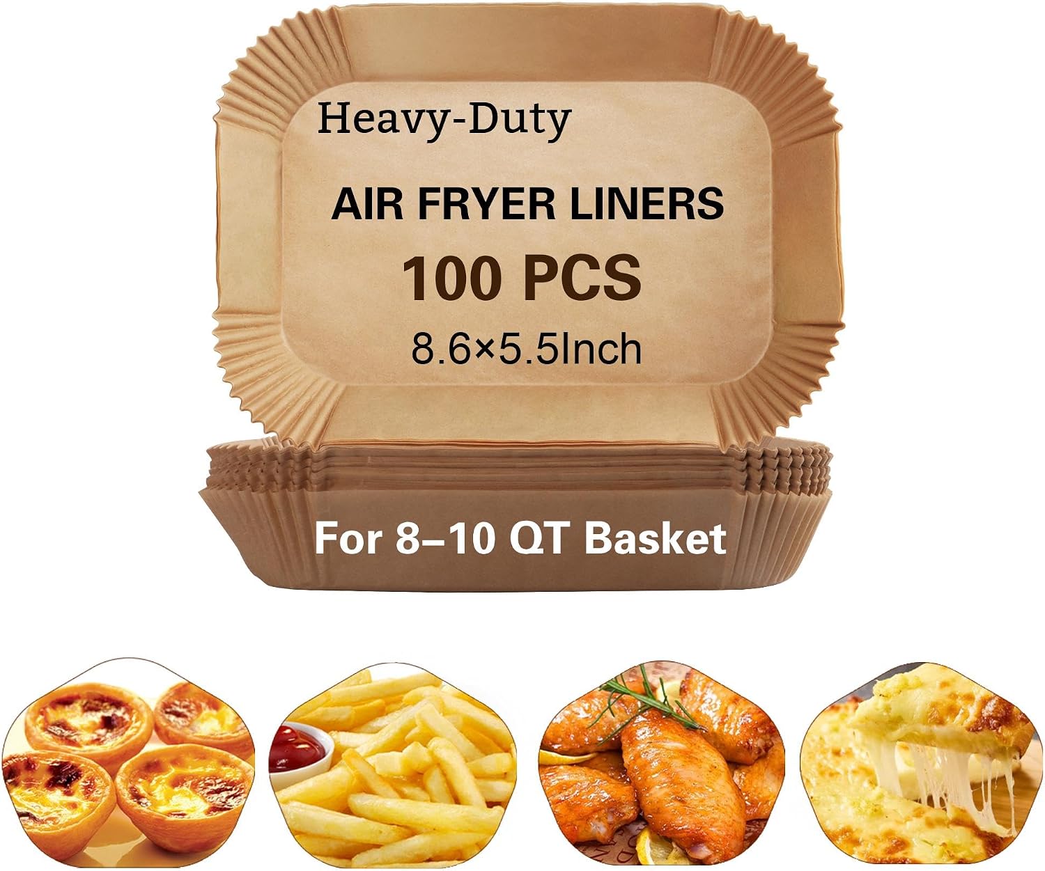 Parchment Paper, OOTDAY 100Pcs Square Air Fryer Liners Disposable, Cooking Non-Stick air fryer accessories, Frying Pan, Oil-proof Air Fryers for 2-4 QT Air Fryer Baking Roasting Microwave(6.5")