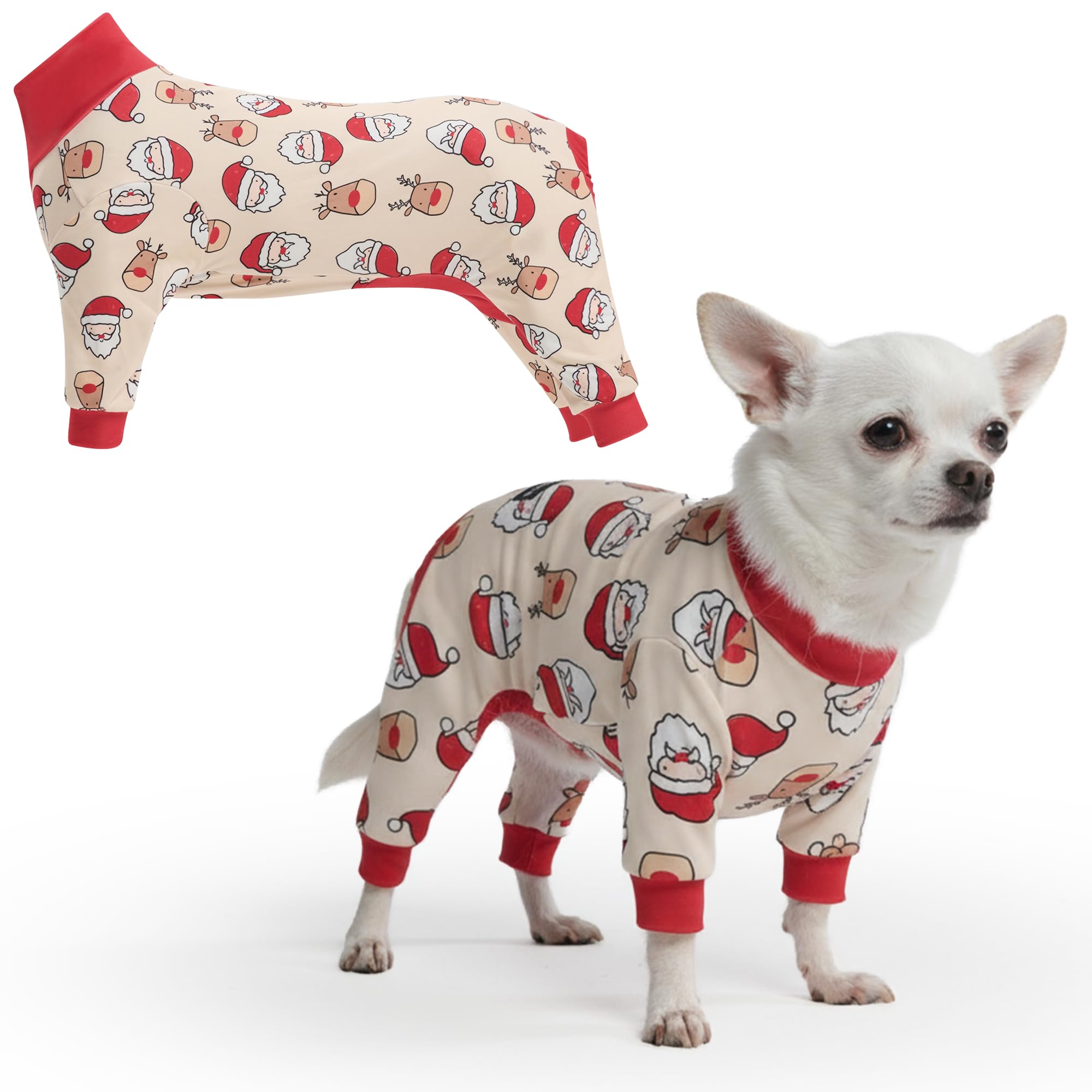 Spark Paws Christmas Dog Pajamas - Onesie Recovery Surgery Suit PJS