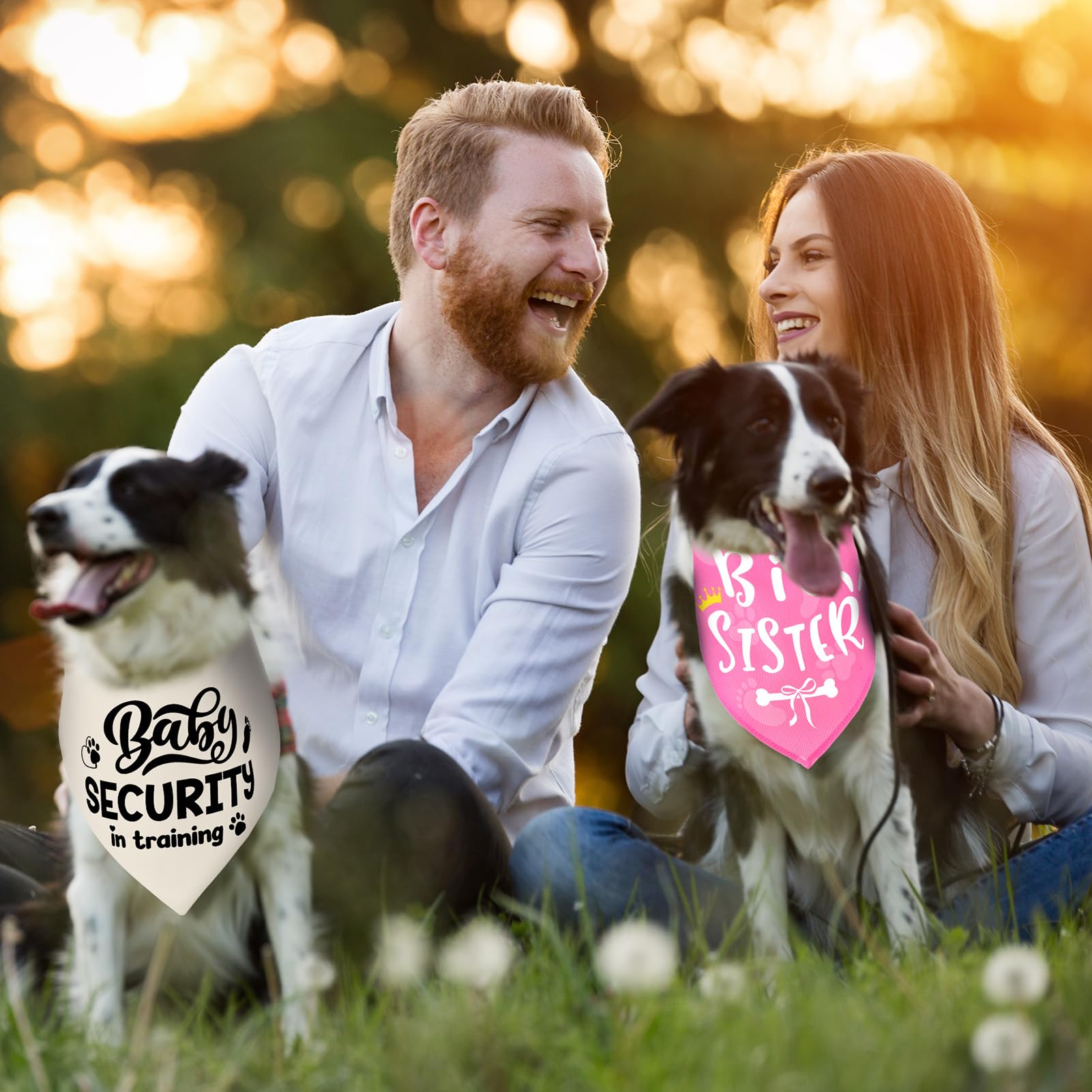 Set di 2 fazzoletti da collo per cani di piccola taglia media e grande, rosa e beige