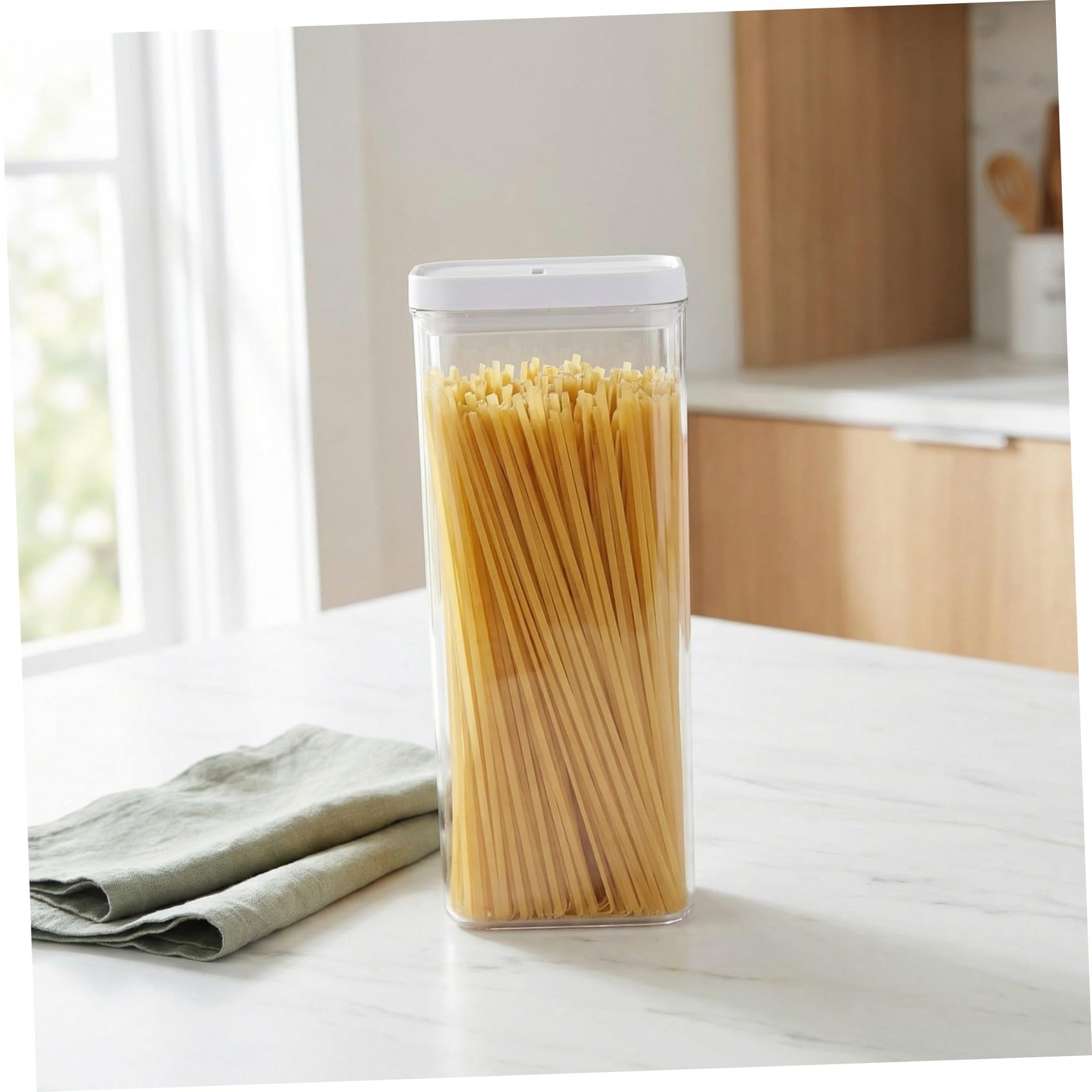 Alipis 4 Recipientes De Plástico Para Pasta Con Tapas Cajas De Almacenamiento Para Fideos Y Espaguetis En La Cocina.