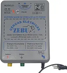 Eletrificador De Cerca Para Animais Cerca Elétrica Zebu Zk80