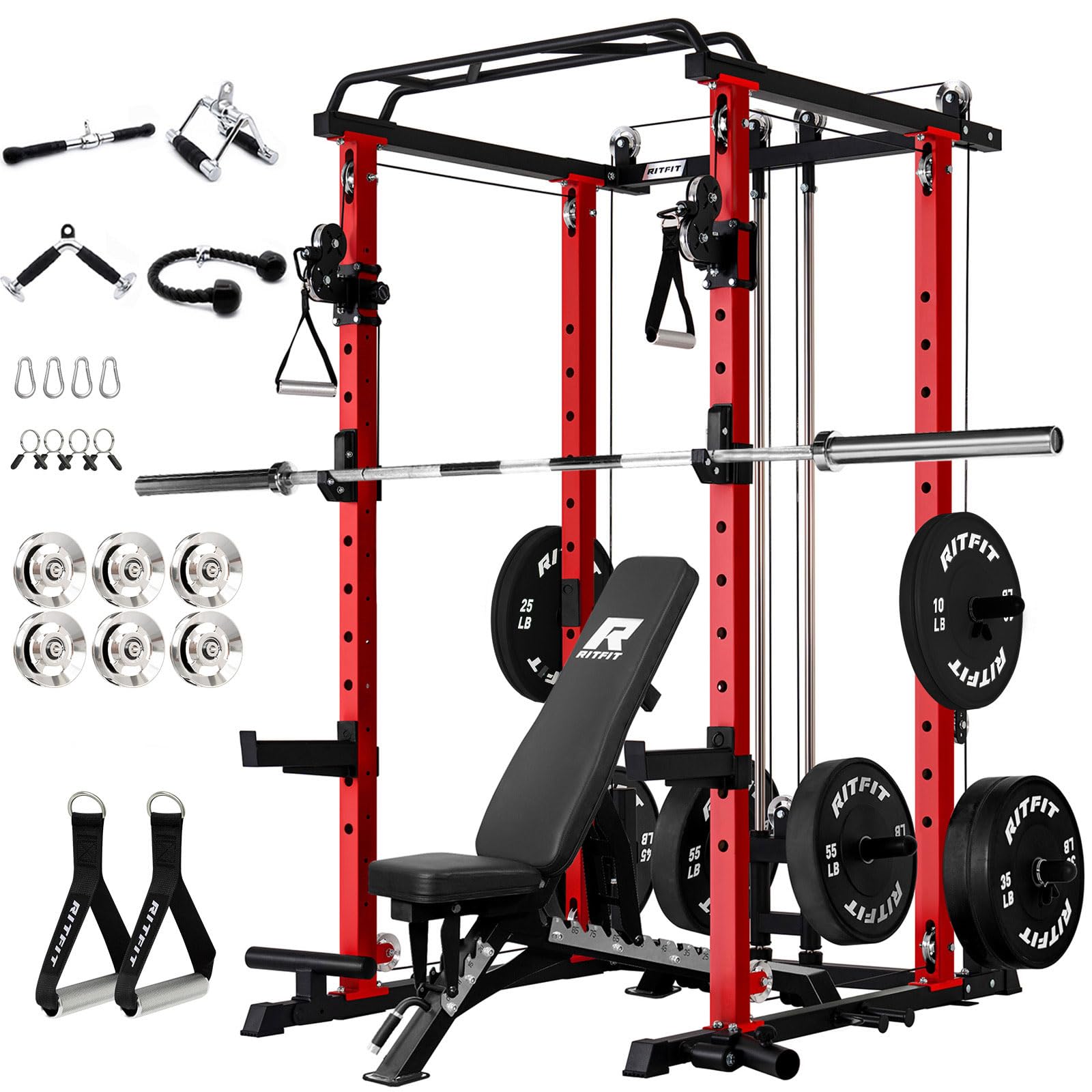 RitFit PPC-P3 Power Cage with Cable Crossover System, 1200LB Capacity