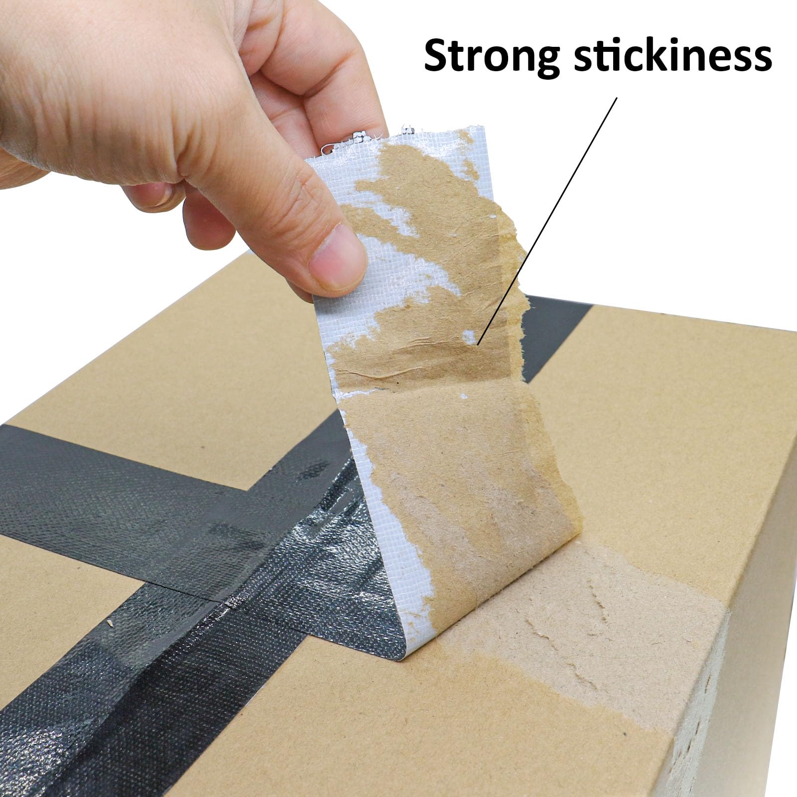 BOMEI PACK Cinta adhesiva de tela negra, 12 rollos de 48 mm x 30 yardas, cinta adhesiva reforzada resistente al agua para fijar reparaciones, cajas de etiquetado de manualidades, sellado y flejes para