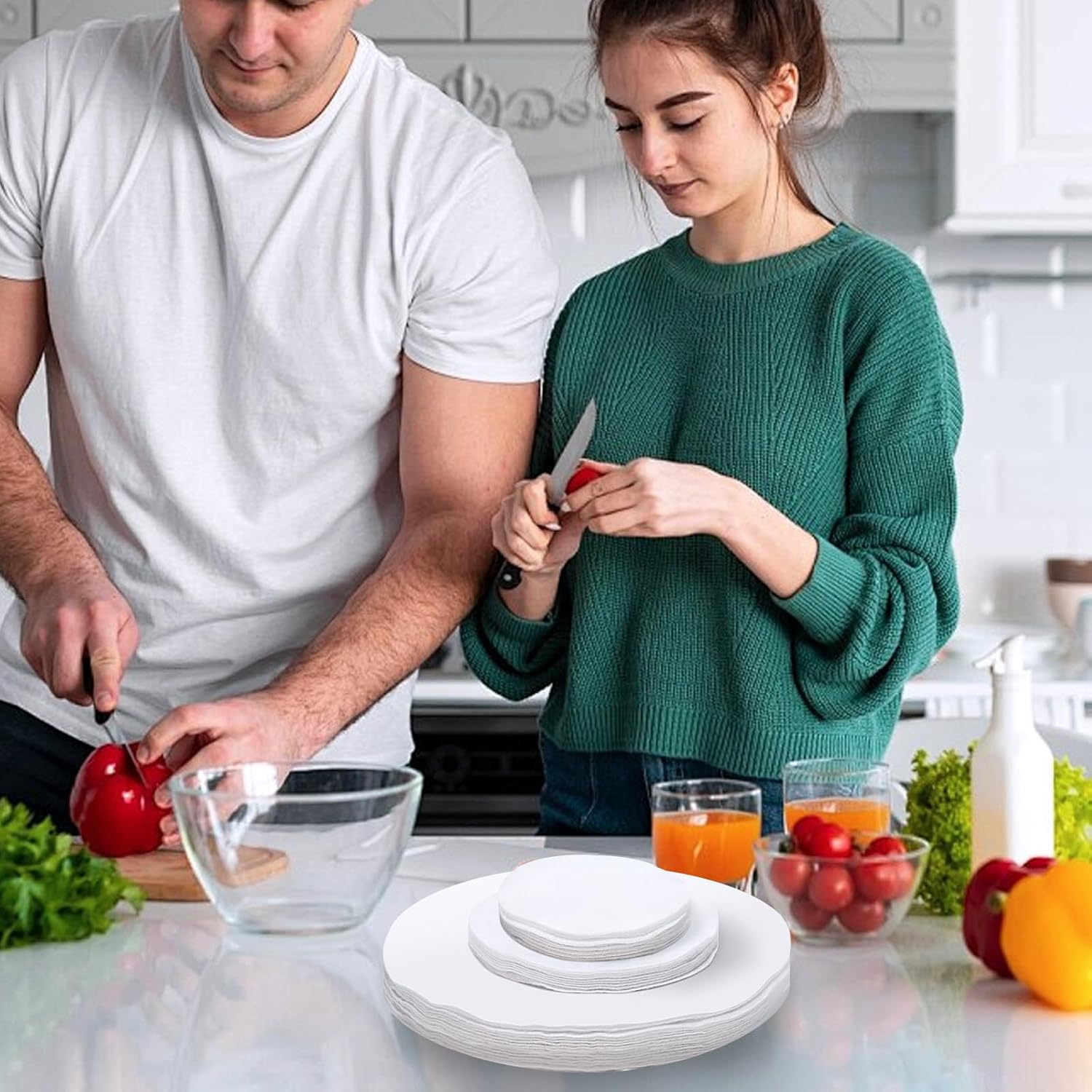 Felt Plate Protectors for Stacking Set of 60, 3 Sizes 10/6/4.5" | Soft buffer stops dish scratches, fits most ceramic dinnerware, tidy cabinet storage, reusable pads for moving & kitchen use