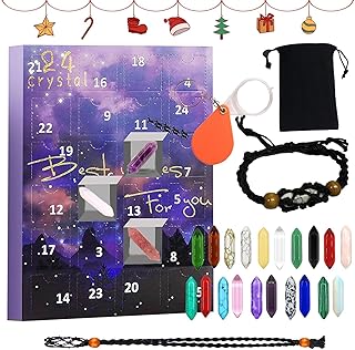 Crystals Christmas Advent Calendar 2023 Christmas Healing Crystal Advent Calendar Crystal Repair Stone Kit crystal advent calendar,24 Days Natural Stone Gift Box Natural and Pure Collection Gift