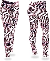 Vista 23 de Zubaz - Leggings con estampado de cebra para mujer con licencia oficial de la NFL, color del