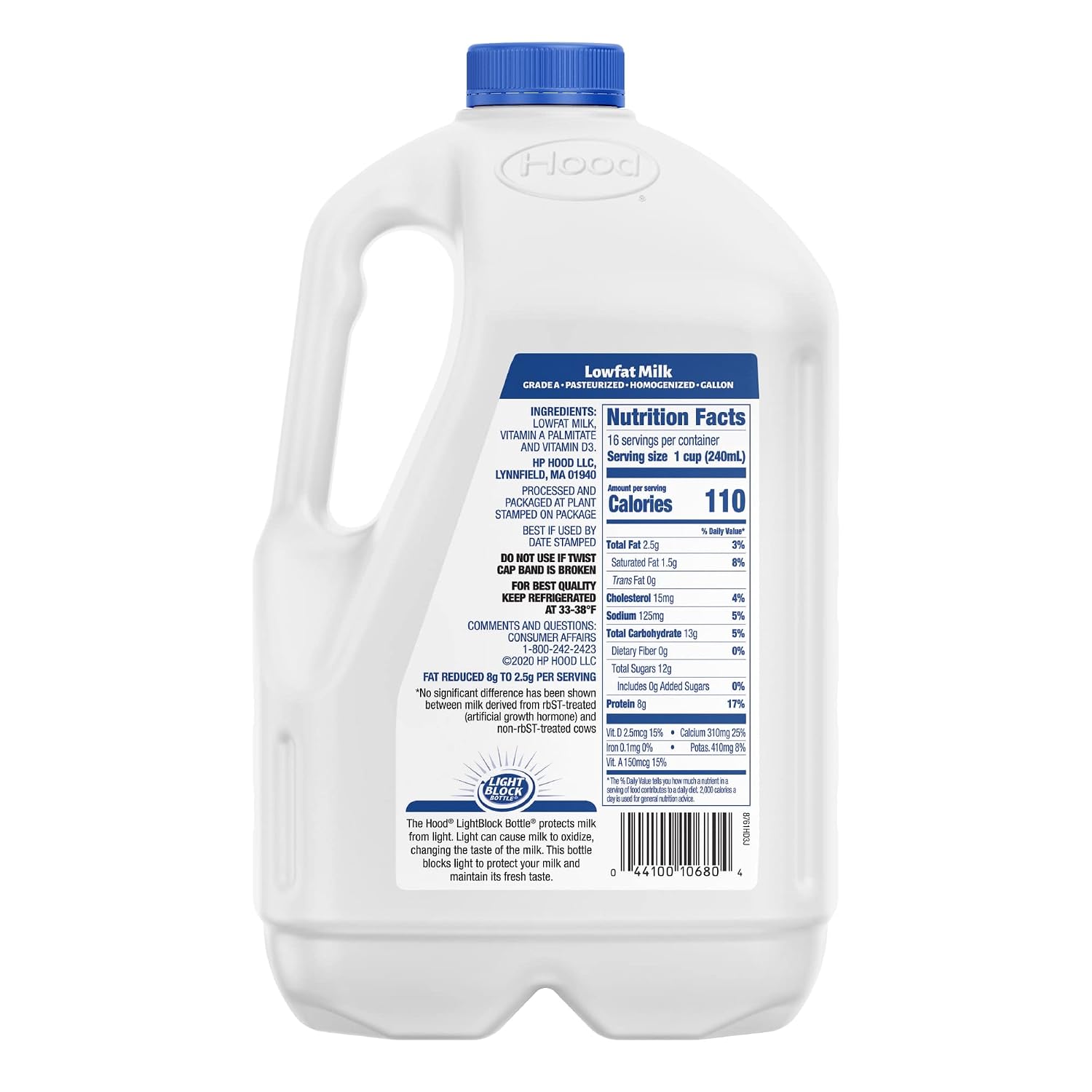 Hood 1% Low Fat Milk, Gallon, 128 oz