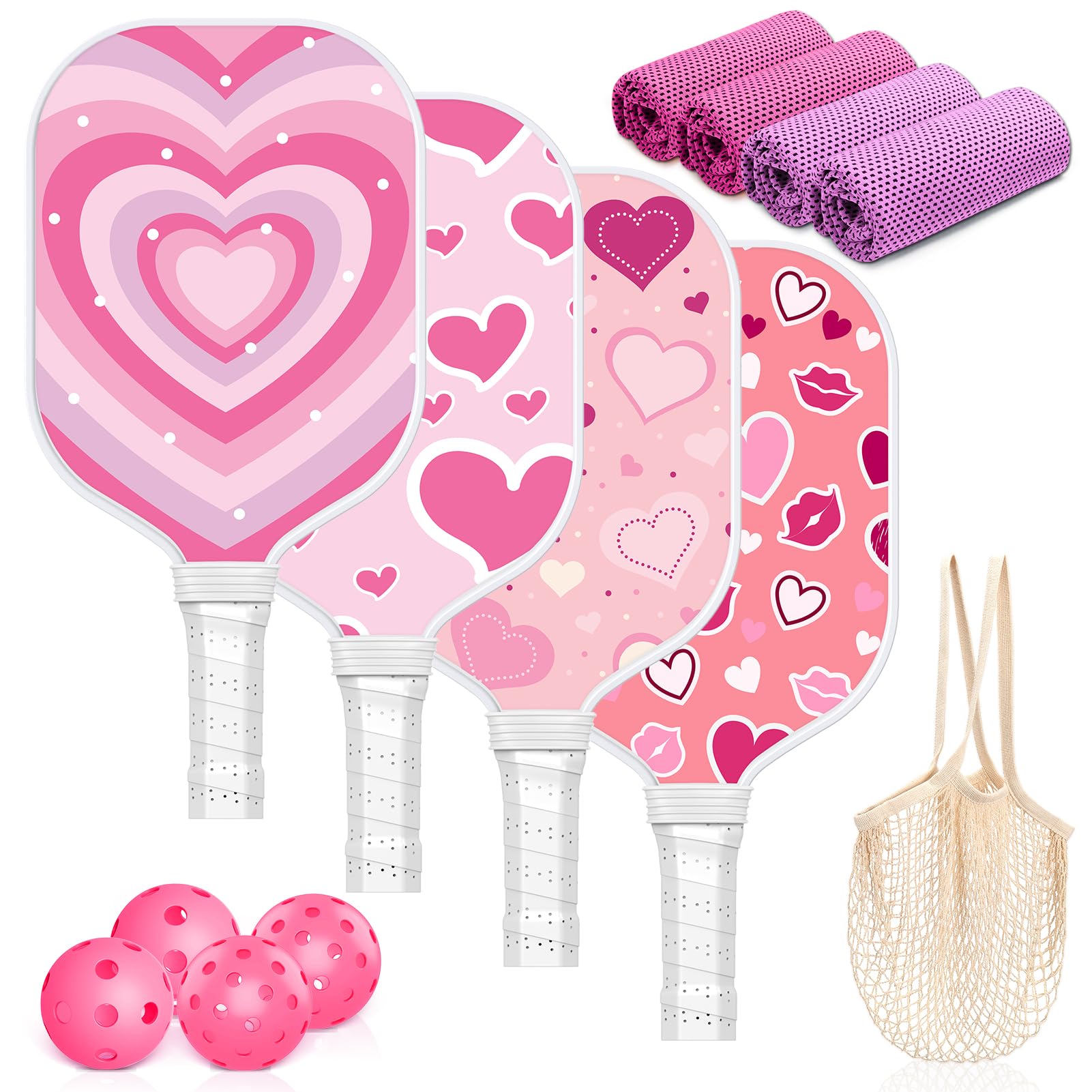 Pickleball Paddles Set Of 2 Pink Pickleball Paddles Set Of 4