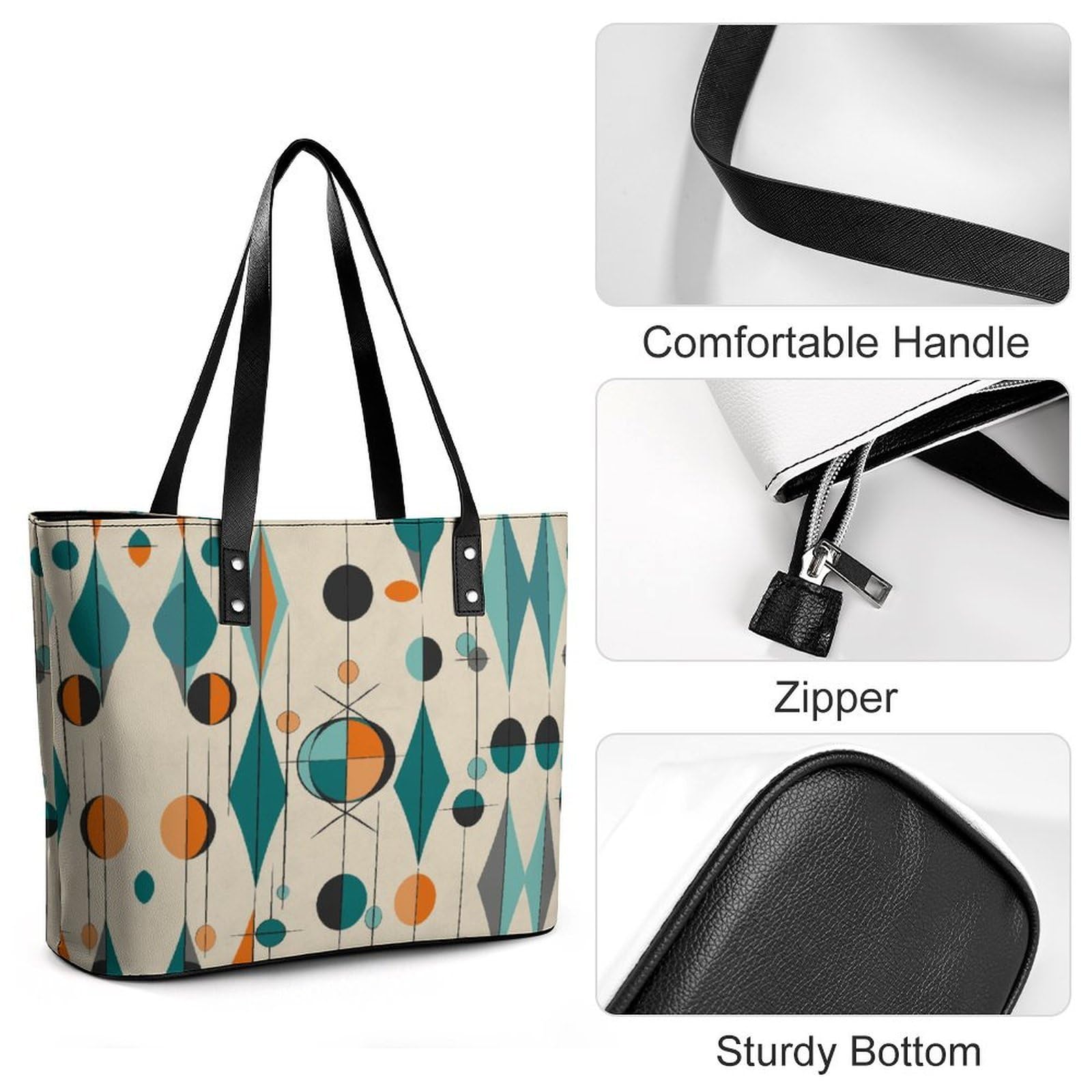 Bolso de mano geométrico de mediados de siglo para mujer, bolso cruzado mediano para mujer
