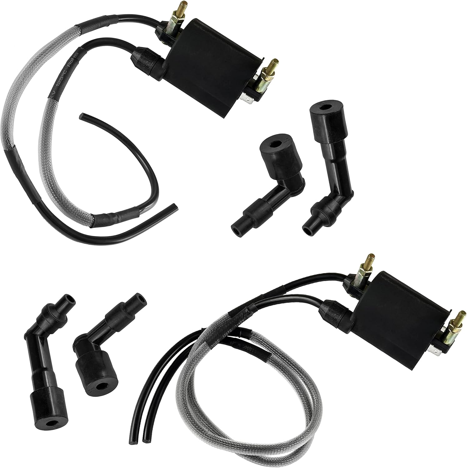 Caltric Complete Ignition Coil Wire Cap Kit Compatible with Kawasaki Vulcan 1600 Mean Streak 2004 2005-2008