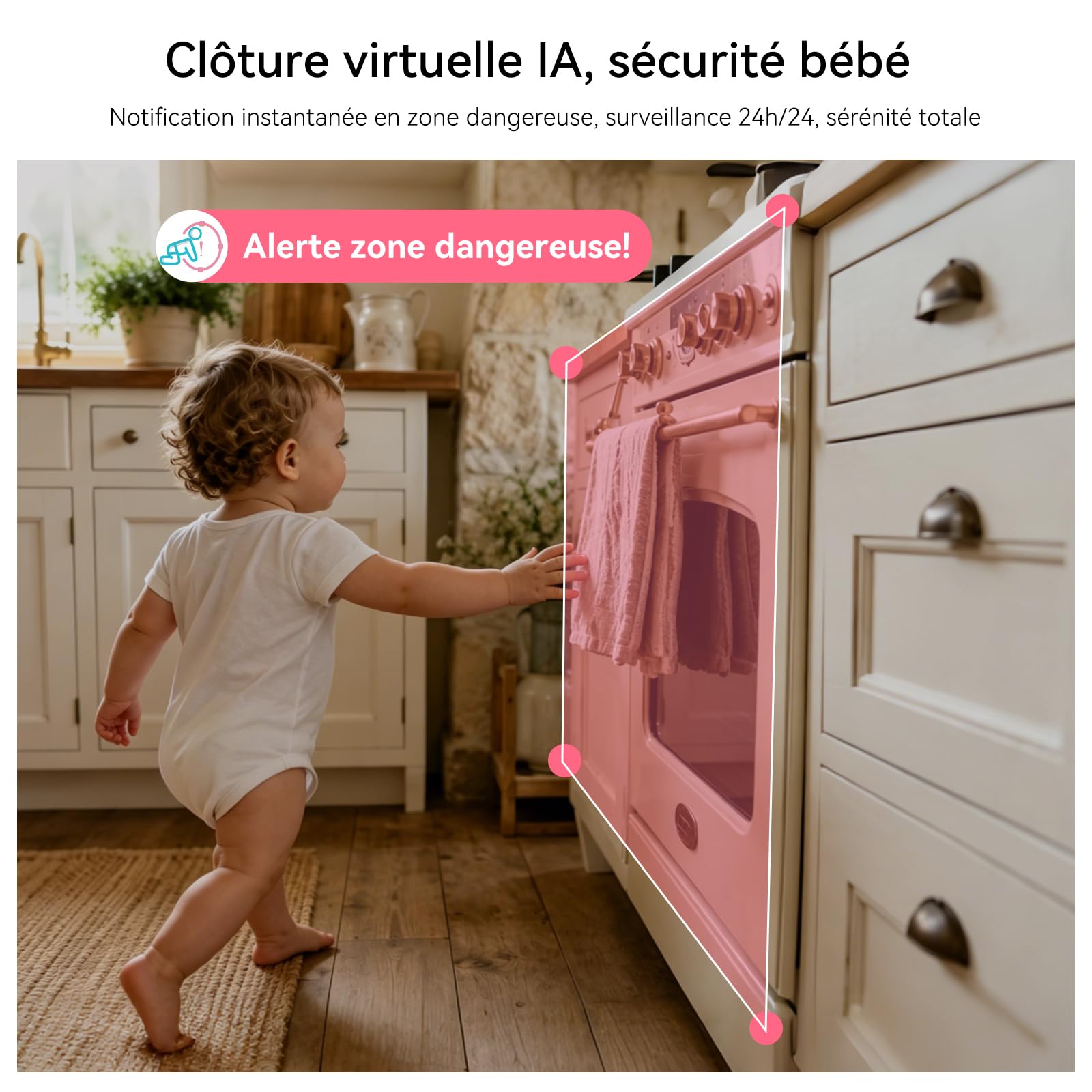 Simyke Babyphone 1080P caméra Double Connexion, écran 2,8" sans WiFi et app Smartphone WiFi 2,4 GHz, Vision Nocturne Nette, Dialogue bidirectionnel, alertes intelligentes, portée 360 m