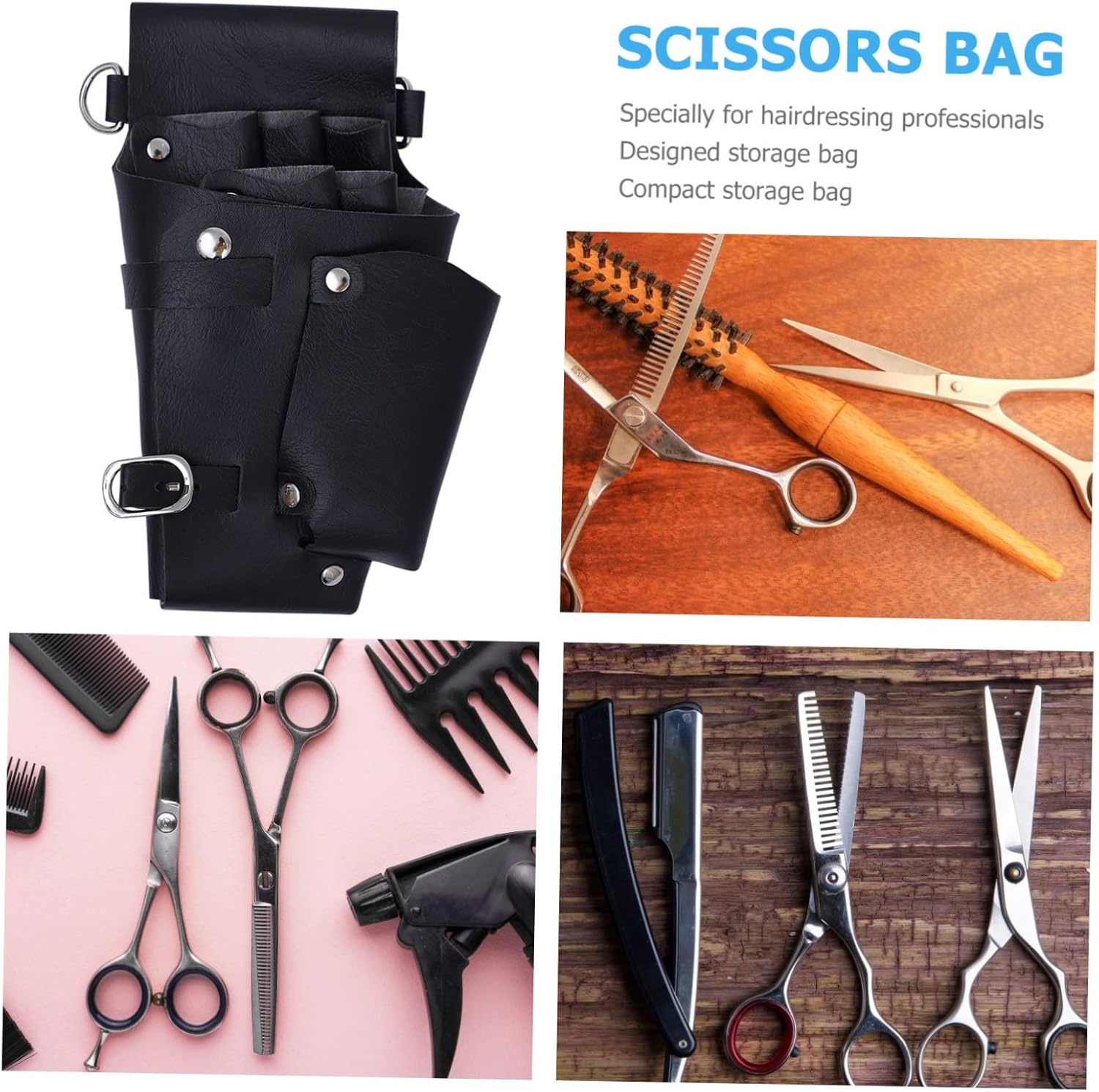 Hairdresser Scissors Bag, Storage Bag，Hair Fanny Pack Barber Professional Tool Haircut Pouch for Salon