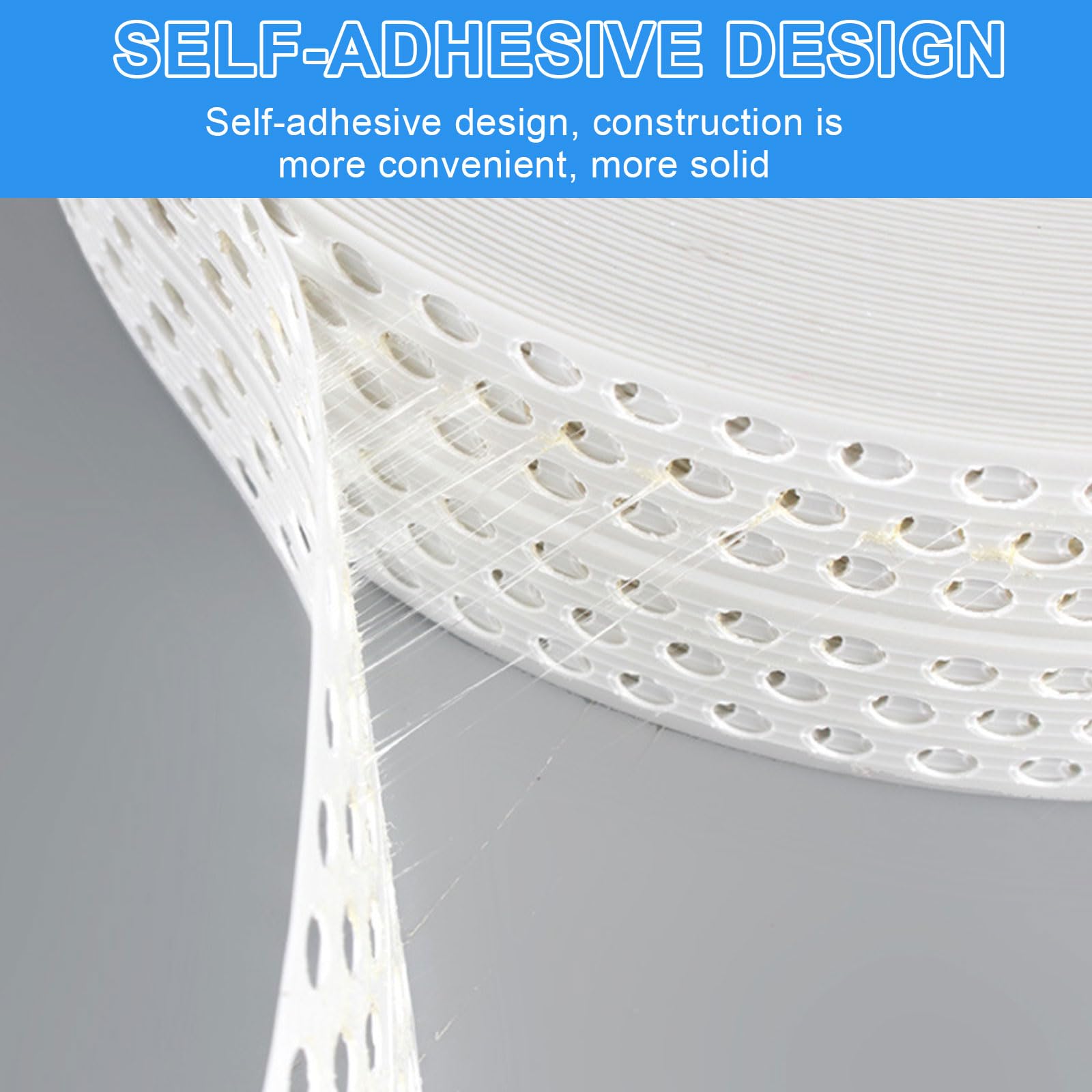 Nastro Cartongesso, 40 m × 5 cm Nastro per Giunti in PVC per Cartongesso, Autoadesivo con Adesivo, Piatto e Liscio, per Riparare Gli Angoli Delle Pareti, Riparare le Crepe Delle Pareti (bianco)