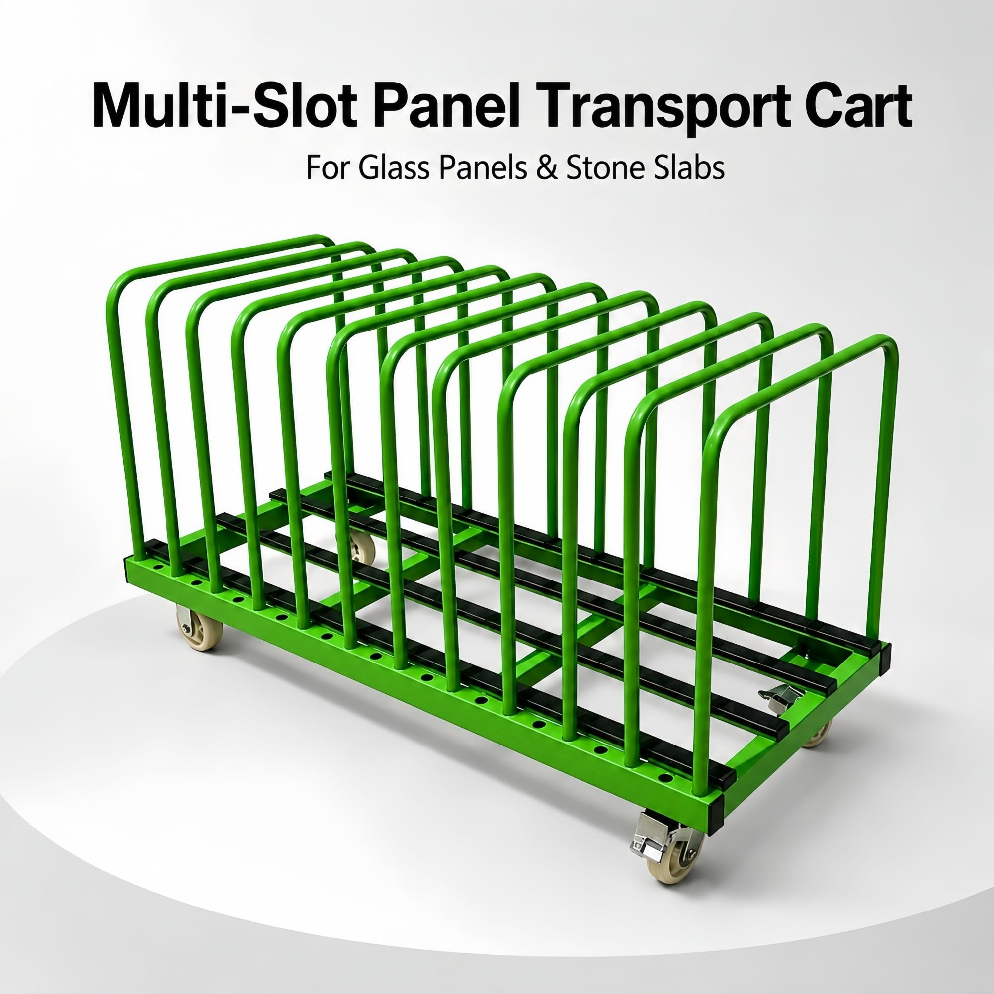 Plattenwagen mit Abnehmbaren Trennbügeln for Glas- und Steinplatten | PVC-Kontaktleisten und 500 kg Nennlast for geordneten Materialtransport(22-Slot High)