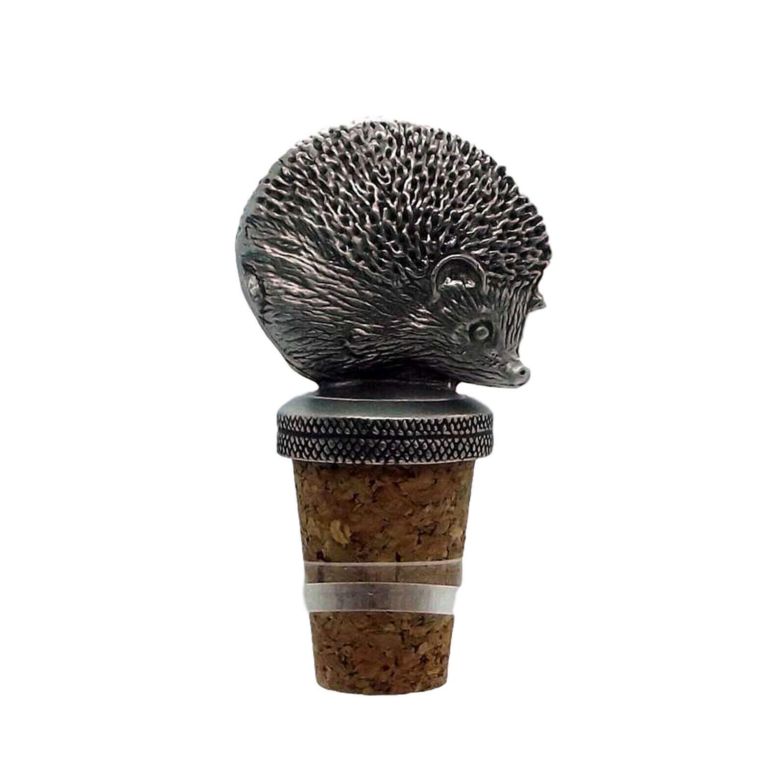 Smartbadge® Hedgehog Crafted Pewter Bottle Stopper/Wine Saver + 59mm Button Badge