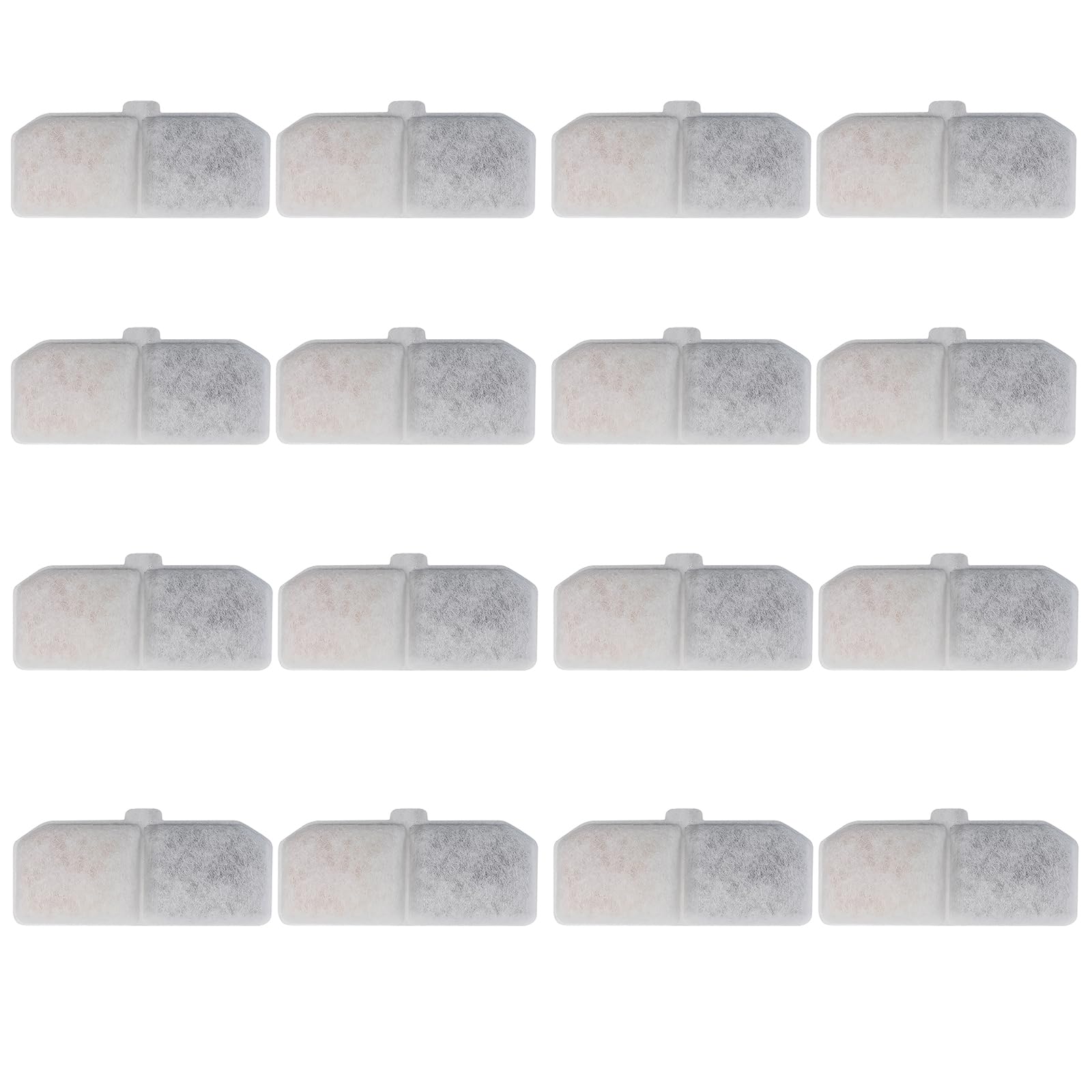 Cat Water Fountain Filter Replacement, 16 Automatic Dog Cat Drinking Water Fountain Replacement Filters, Pet Water Dispenser Filter Cartridge, Activated Carbon Cat Water Fountain Filter, 10.5x4.5cm
