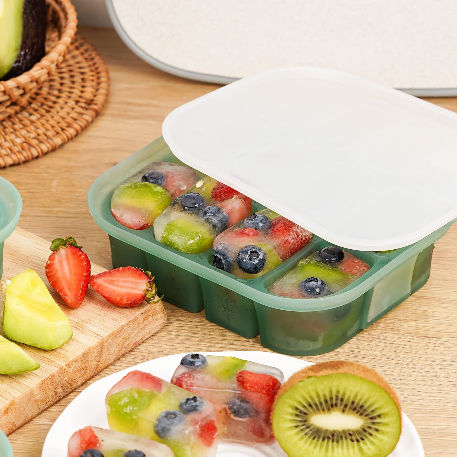 Contenitori Baby Food In Silicone 2 Pezzi - 7 Scomparti Da 40ml Con Cucchiai, Senza BPA - Foto 6