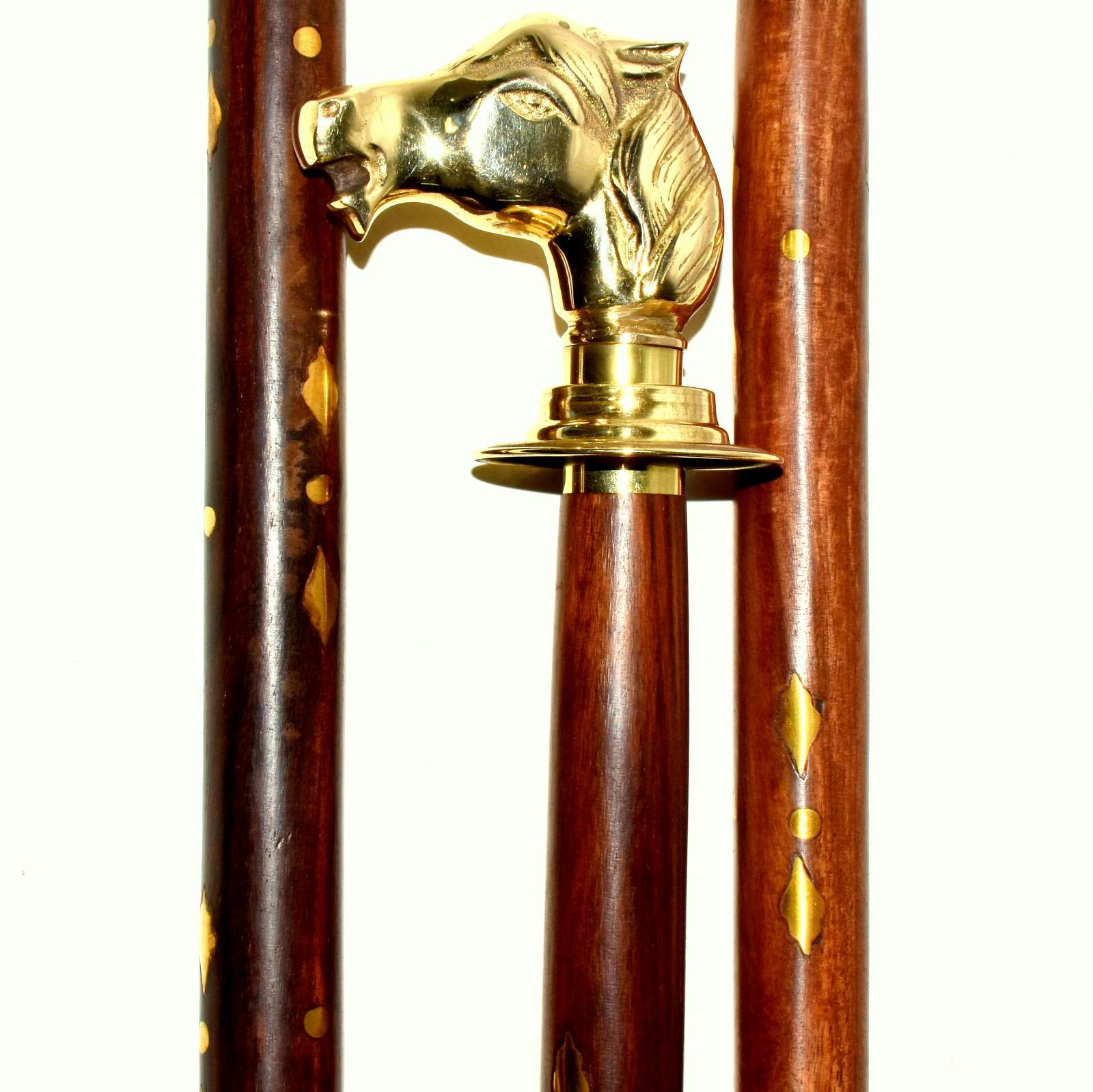 Eve.Store Brass Horse Head Indian Rosewood Wooden Stick Solid Brass Handle 36 inches Affordable Pric