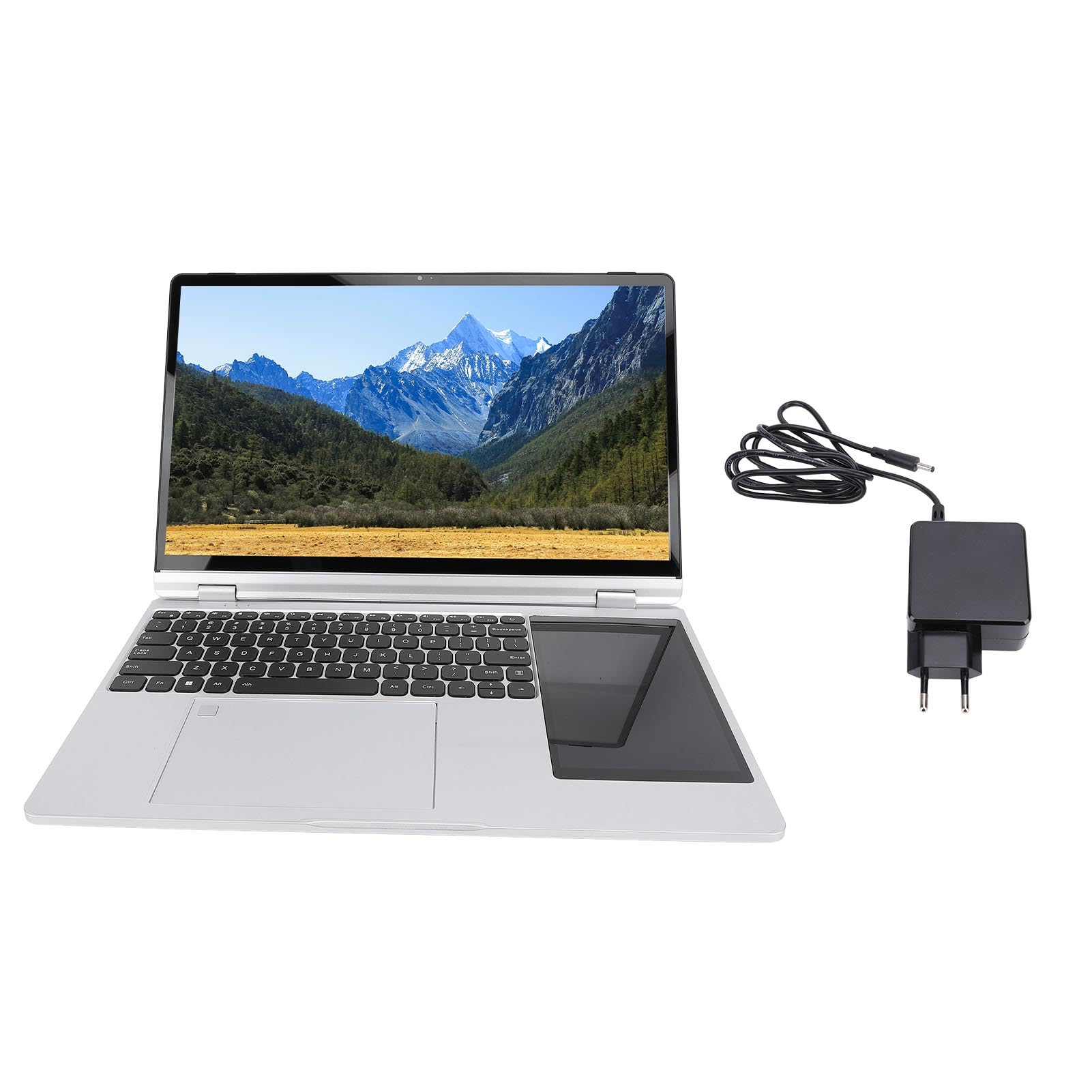 15.6in Computer per Laptop a Doppio Schermo, Tastiera Retroilluminata Ergonomica per Wins 11 PRO, PC per Laptop a Doppio Schermo per Lavoro/Multitasking, 32 GB RAM 256G Memoria Disco Rigido