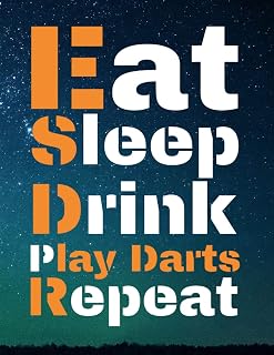 eat sleep drink play darts repeat: Ruled notebook, format (8.5 x 11 inches) with 240 pages as the perfect gift for anyone who loves darts