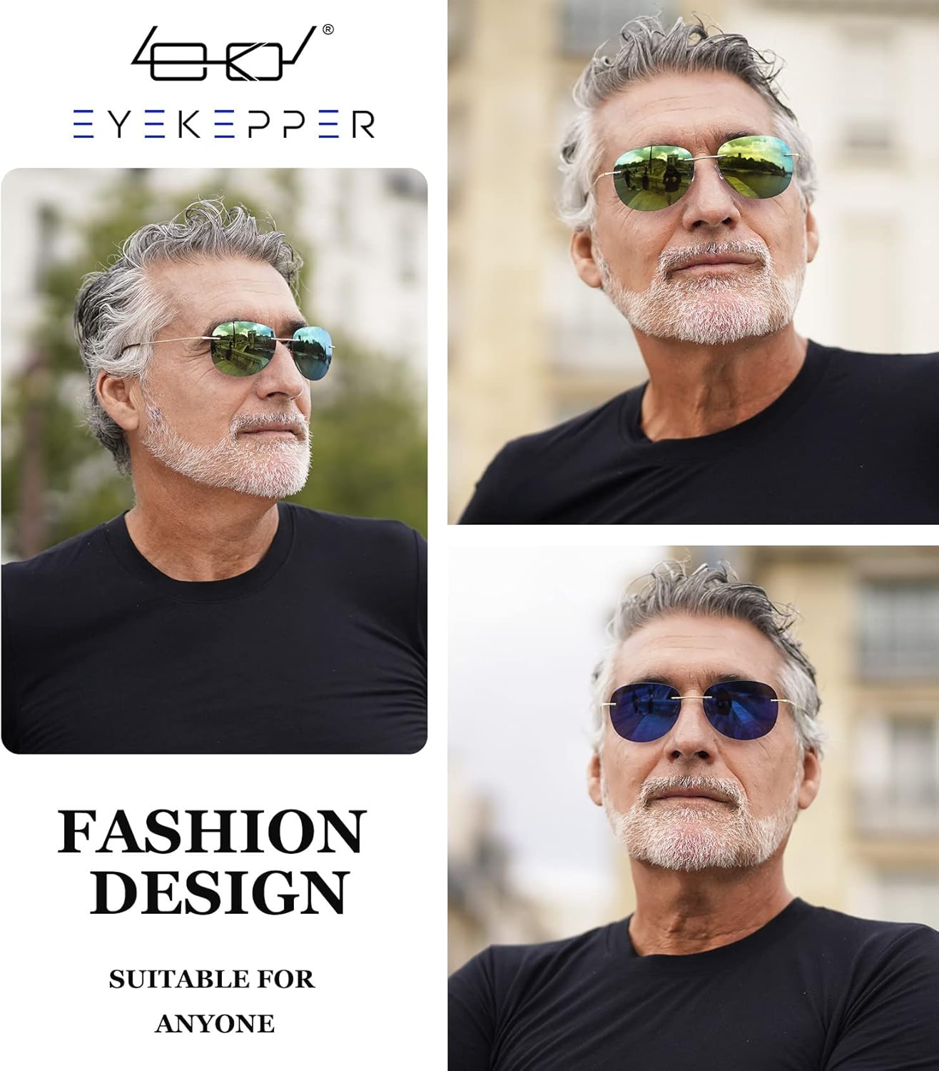 Eyekepper Rimless Titanium Frame Polarized Sunglasses - Image 2