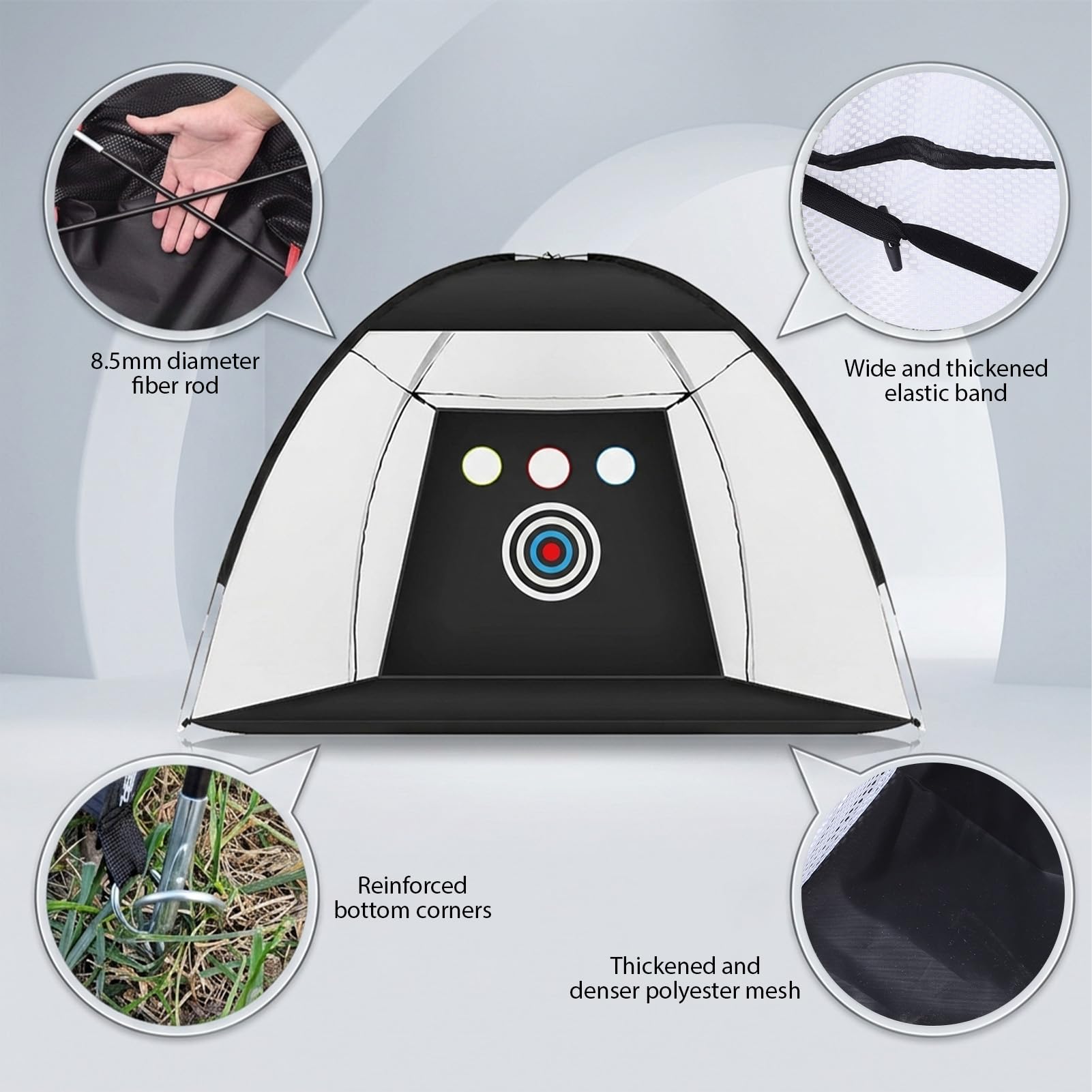 Fockety Set di Reti per Esercitazioni da Golf Rete da Allenamento per Obiettivi Tenda Pieghevole da Cortile Rete da Golf per Colpire Facile Installazione Poliestere Resistente per Uso