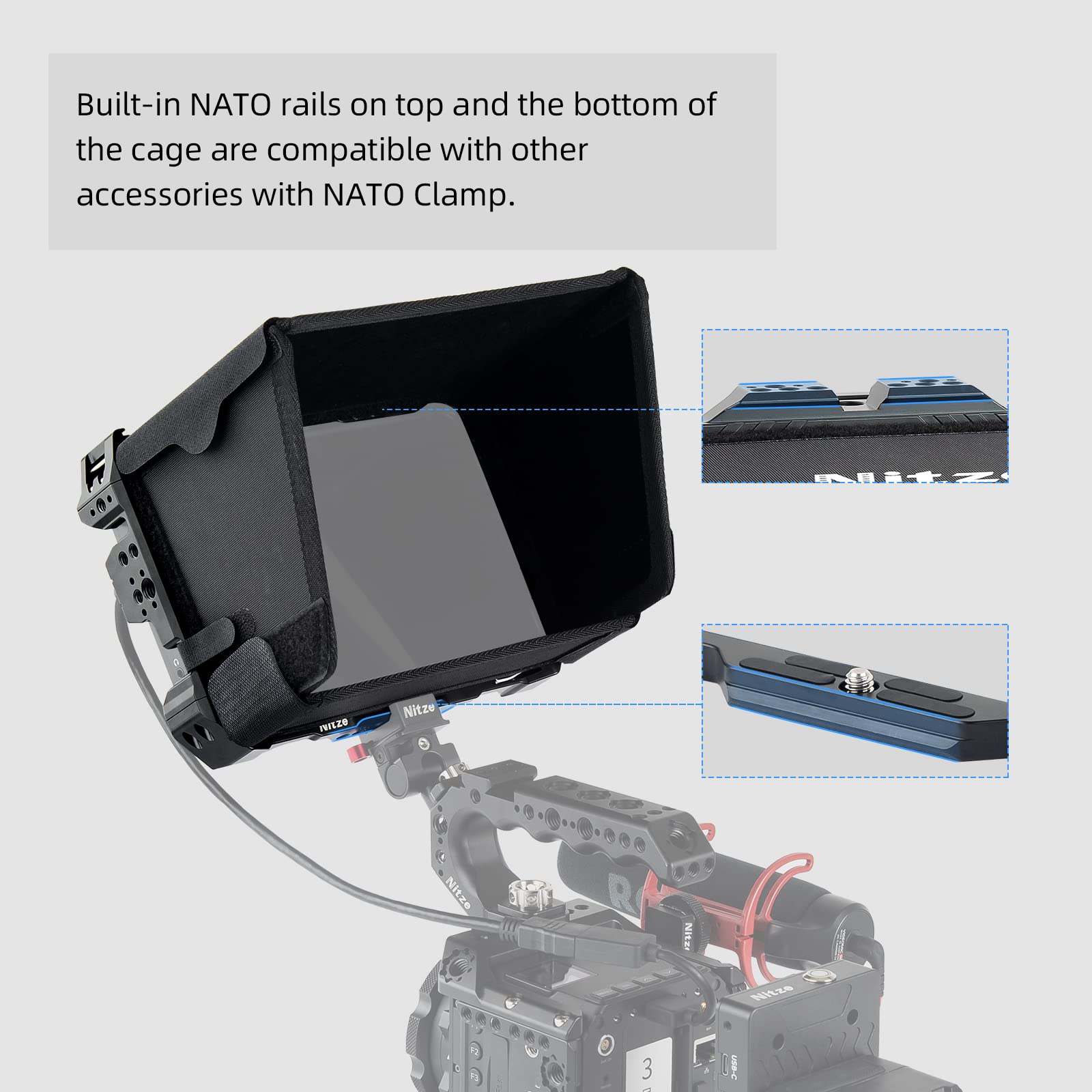 Amazon.co.jp: Nitze マグネシウムアルミニウムケージ Atomos Shinobi