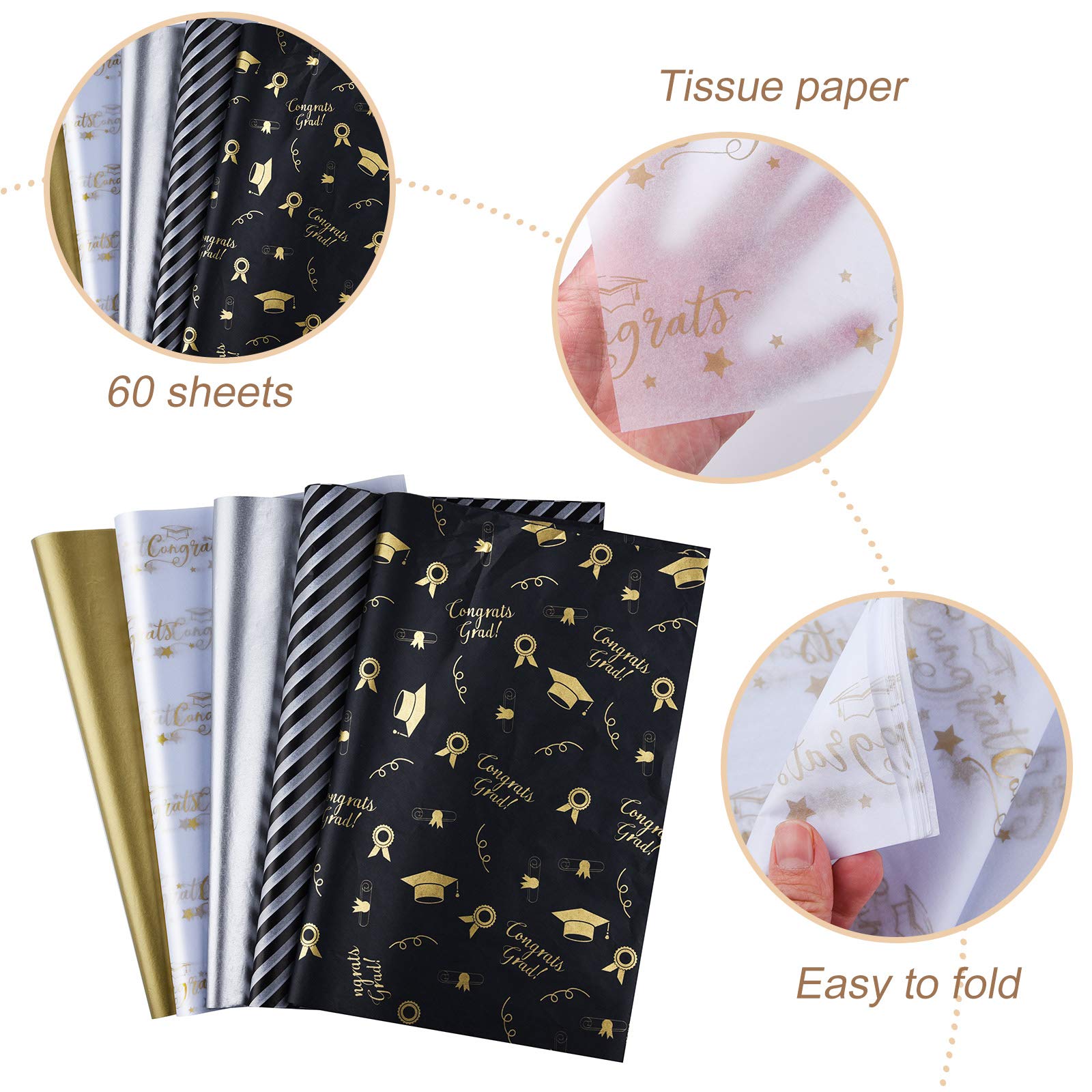 Snapklik.com : 45 Sheets Graduation Tissue Paper Wrapping Paper For ...