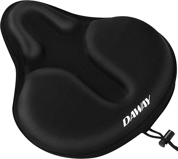 DAWAY C9 Extra Large Comfortable Exercise Bike Seat Cover - Wide Soft Memory Foam Padded Bicycle Saddle Cushion for Women Men Seniors, Fit for Peloton, Stationary, Cruiser Bike, Indoor Outdoor Cycling
