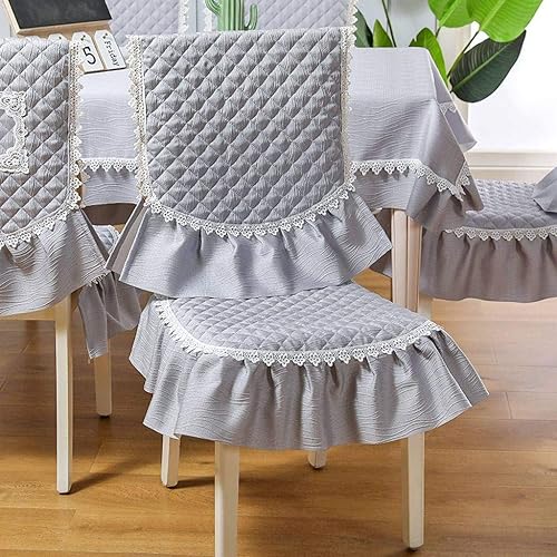 Fundas para sillas de tela de color sólido, con bordado floral, antipolvo, extraíble, lavable, de fácil cuidado, para sala de estar, color café,