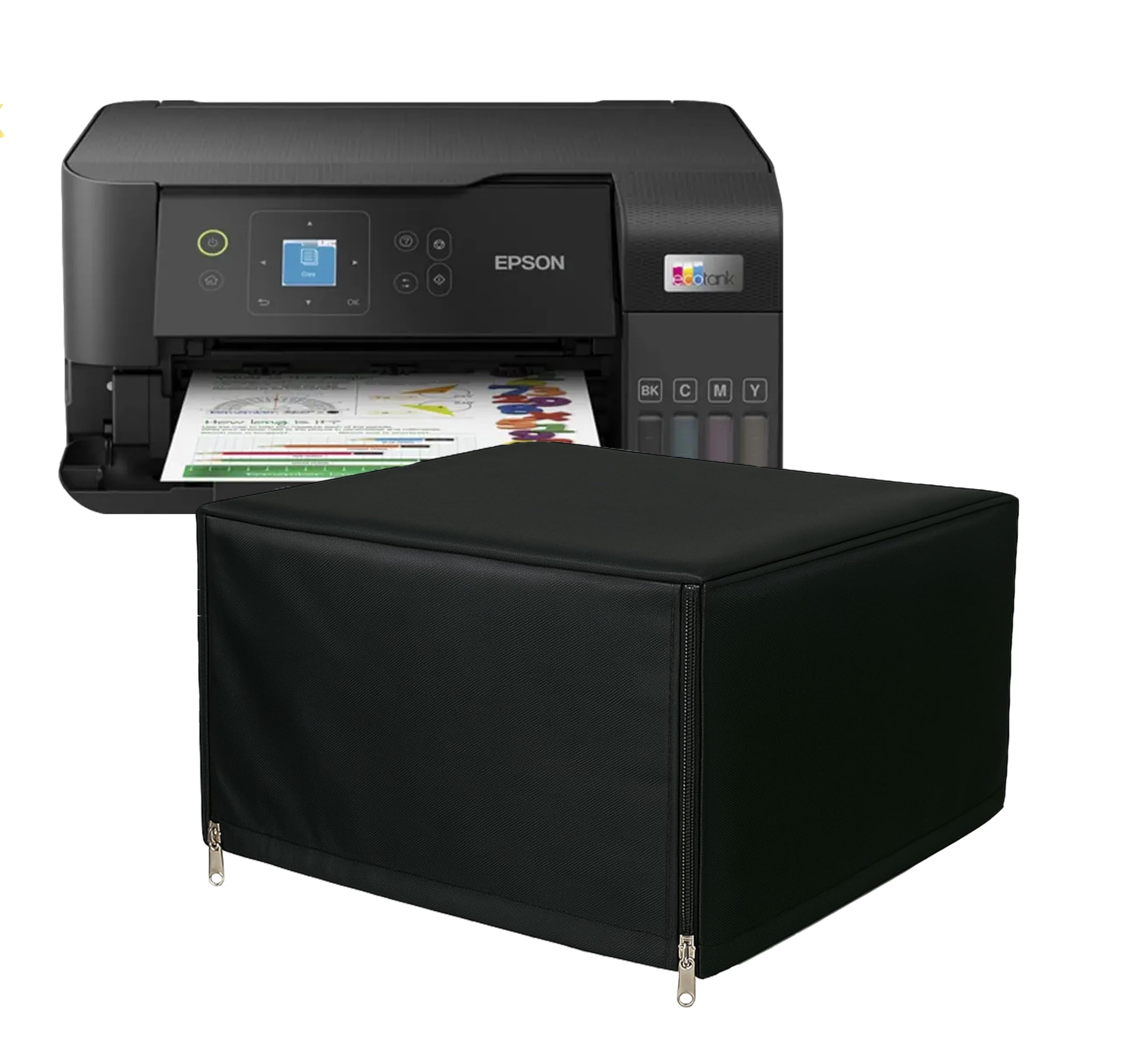 vonbaer printer cover for epson l3560 multi-function wifi inktank printer colour - black / dustproof / washable / chain printer cover