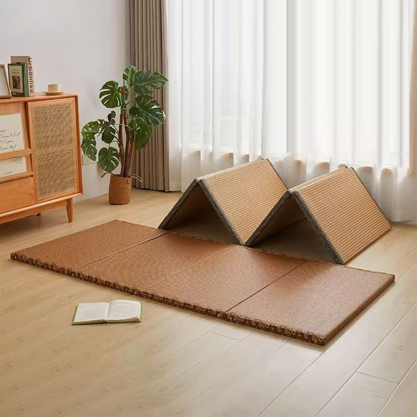 Matelas Pliable Tatami Japonais Tapis de Sol Pliable antidérapant matériau Frais et Confortable Peut être utilisé comme Tapis de Sol de Chambre, Matelas de Yoga de méditation C 80 * 180CM