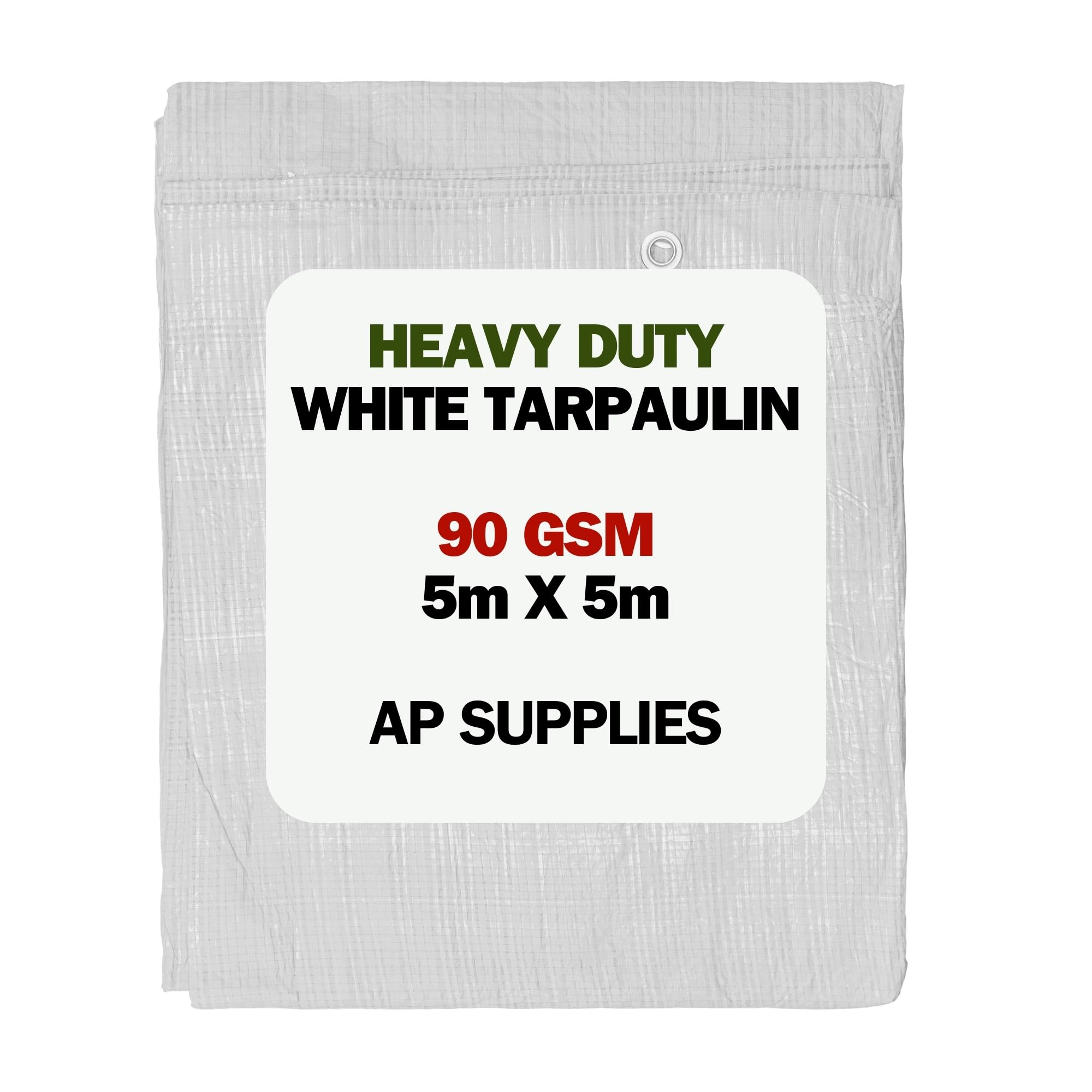 AP Supplies White M-Grade Tarpaulin 5M X 5M from B&Q