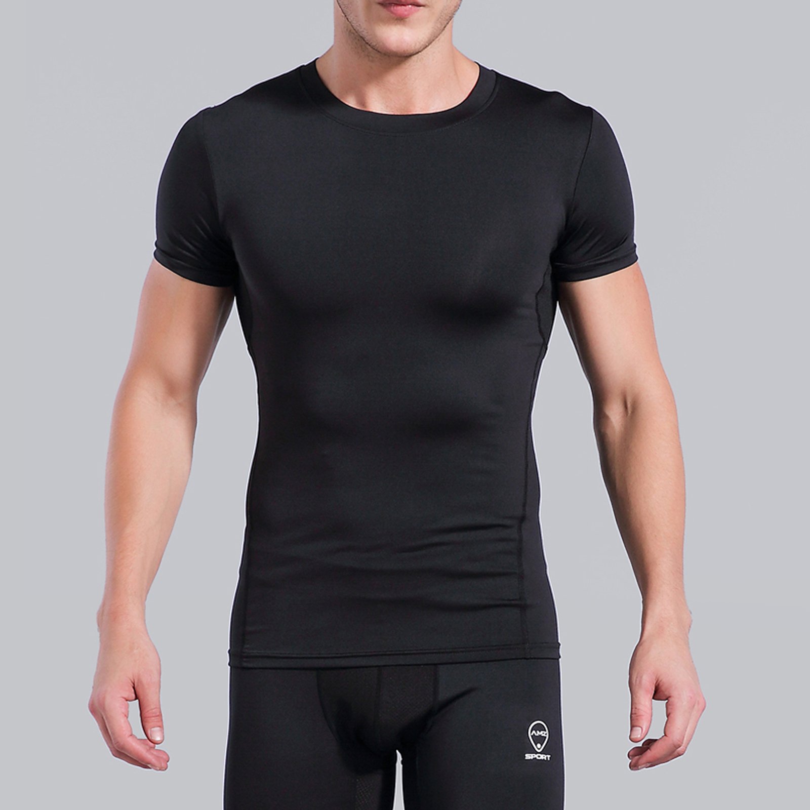 AMZSPORT Maglia a Manica Corta Compression da Uomo Sport Palestra