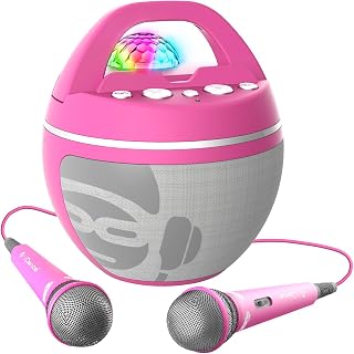 Cefa Toys - iDance Speaker Karaoke Party Ball - Color Rosa - Altavoz Karaoke Bluetooth con 2 Micrófonos Inalámbricos y Luces de Discoteca - 40W Portátil con Batería Recargable - Soporte para Móvil y T