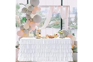 Pufogu White Tulle Table Skirt for any Occasions
