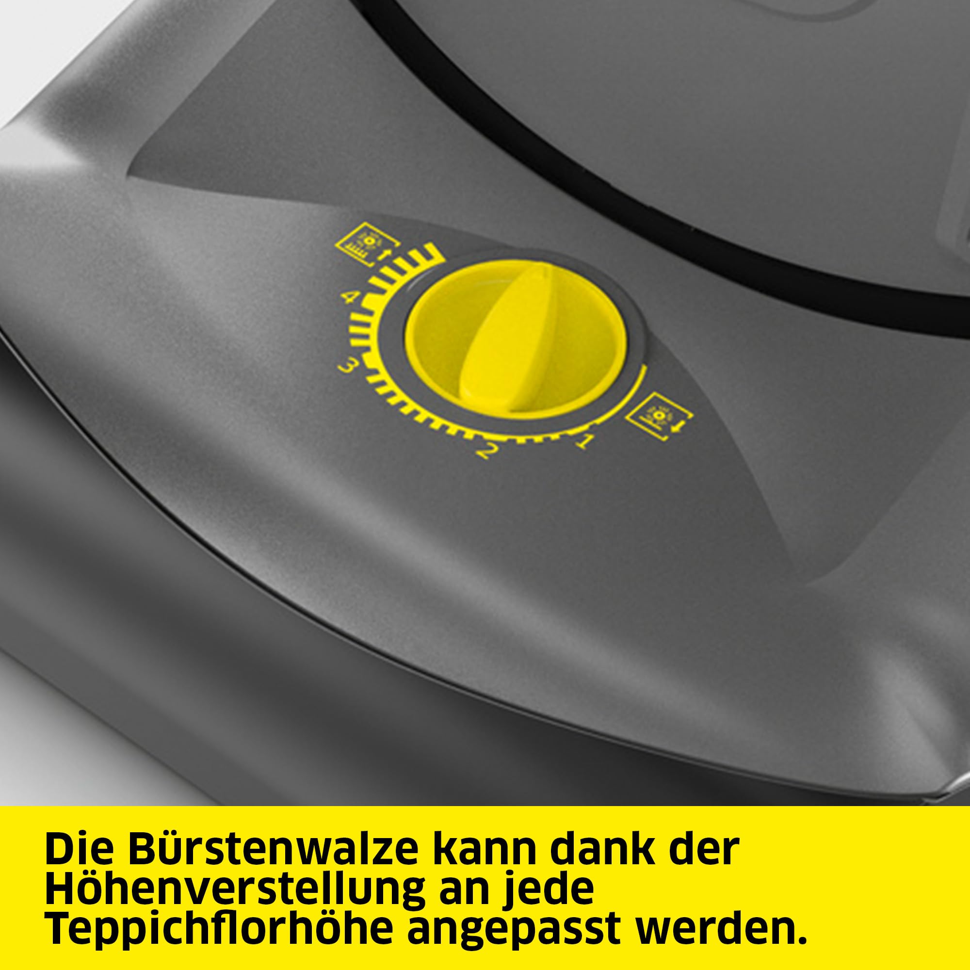 Kärcher CV 30/1 Teppichbürstsauger, Teppichsauger mit 300 mm Arbeitsbreite, für größere Flächen, Fliehkraftkupplung, 3-fach-Filtersystem, steckbares Kabel, werkzeugloser Bürstenwechsel