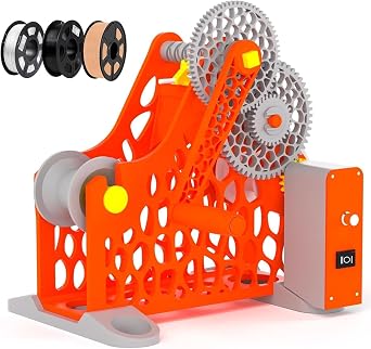 Electric 3D Filament Respooler, Automatic Spool Rewinder 1kg Spools, Uniform Routing No Tangling, for 3D Printing Enthusiasts, Welders, Textile Artists Orange